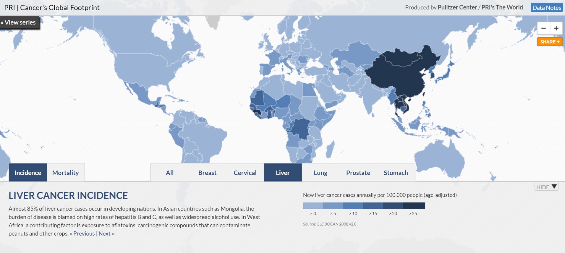 liver cancer map