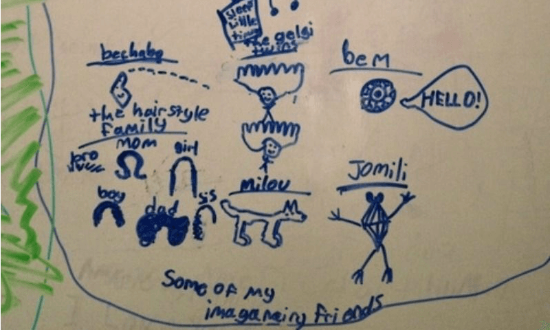 Maxine's portraits of her imaginary friends