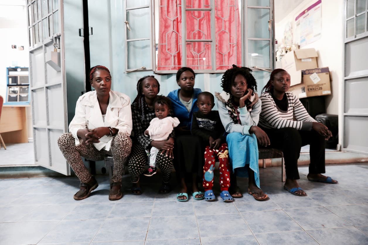 Kenyan women wait to receive family planning and reproductive health services at the Family Health Options Kenya
