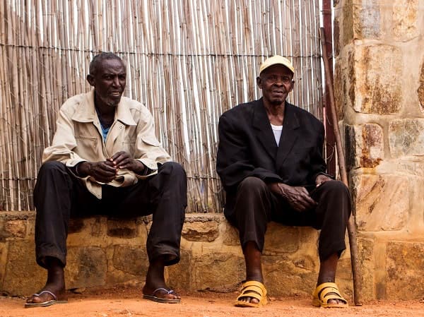 Two of the six widowers living at the care home among 94 widows.