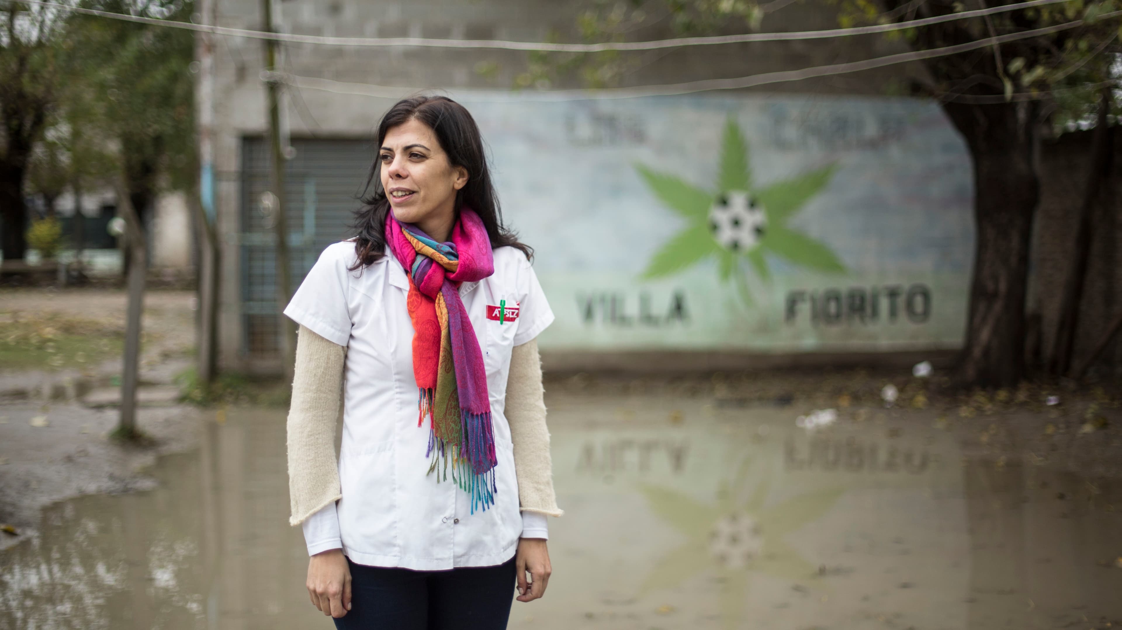 social worker in soccer field