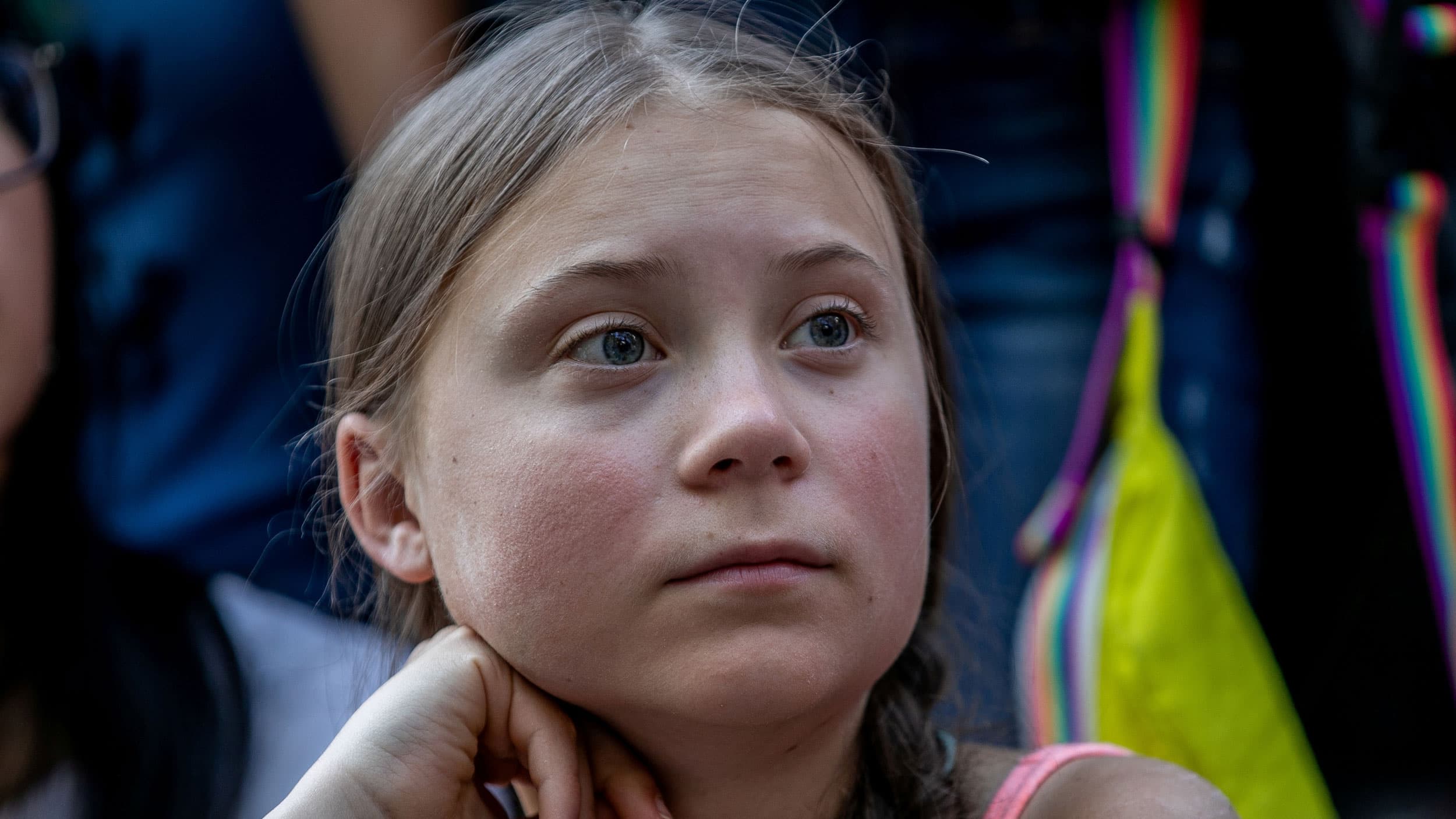 Swedish activist Greta Thunberg participates in a youth climate change protest in front of the United Nations Headquarters in Manhattan, New York City, New York, US, on Aug. 30, 2019.