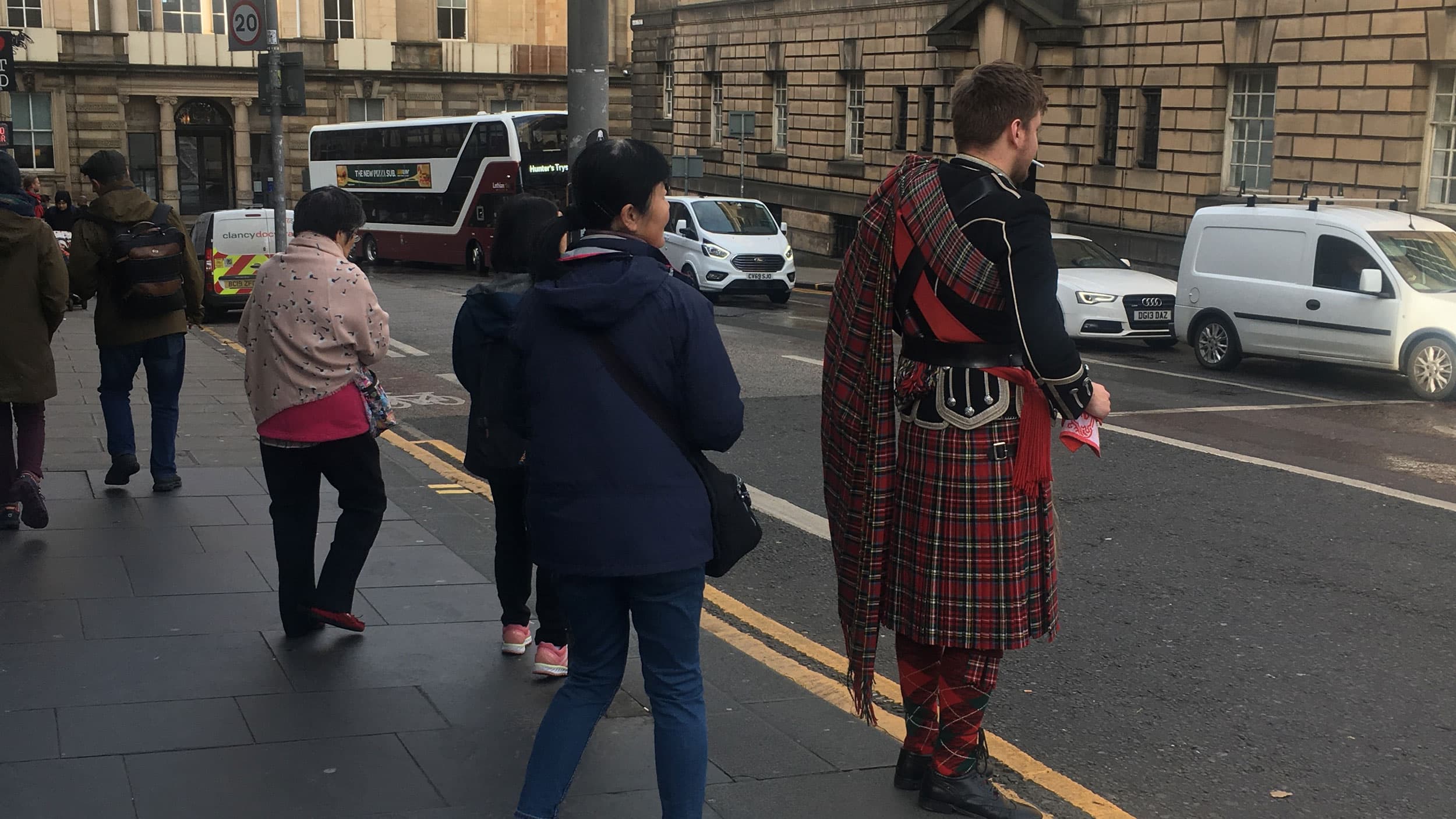 People crossing the street.