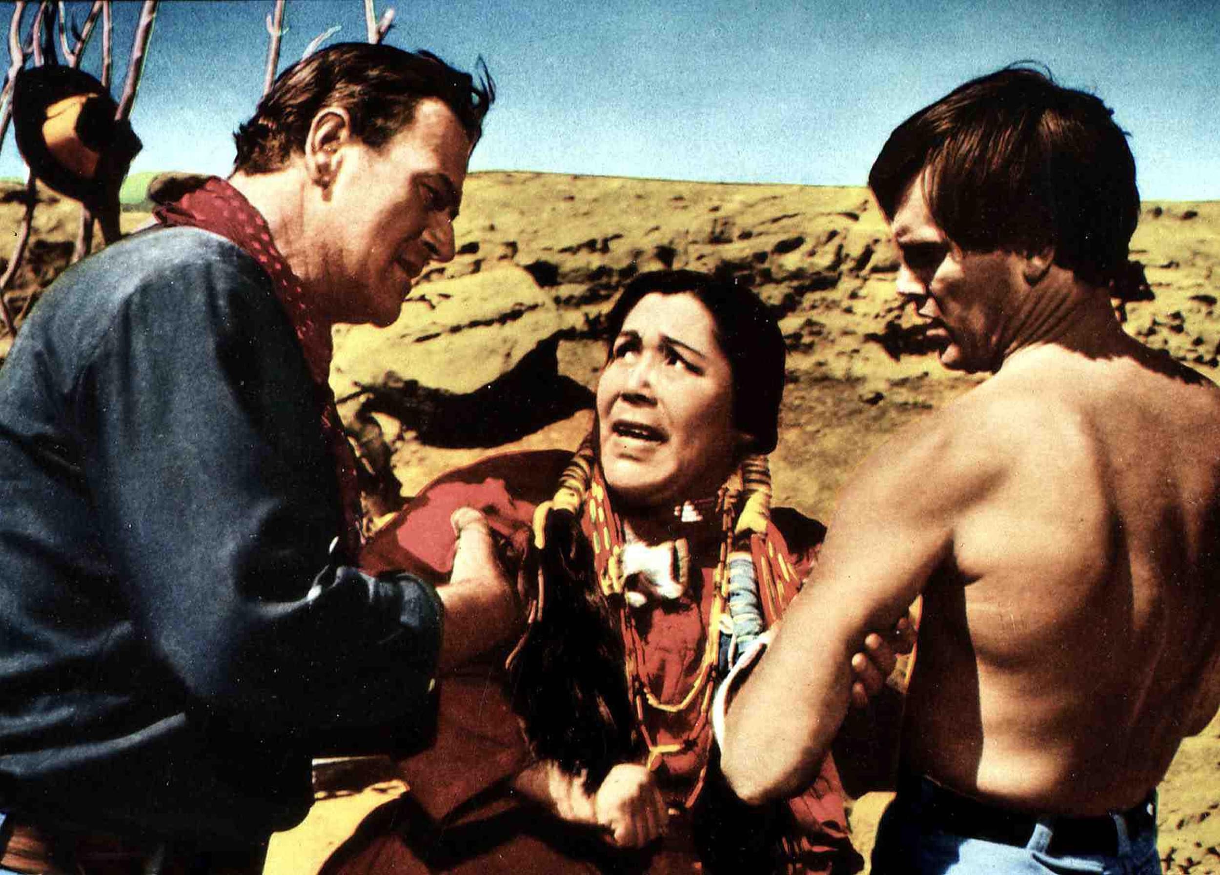 John Wayne, Beulah Archuletta and Jeffrey Hunter in “The Searchers.”