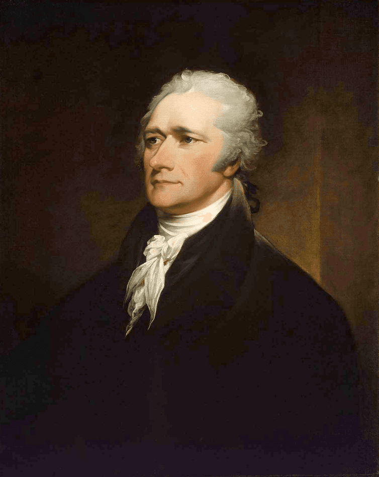A portrait of Alexander Hamilton.