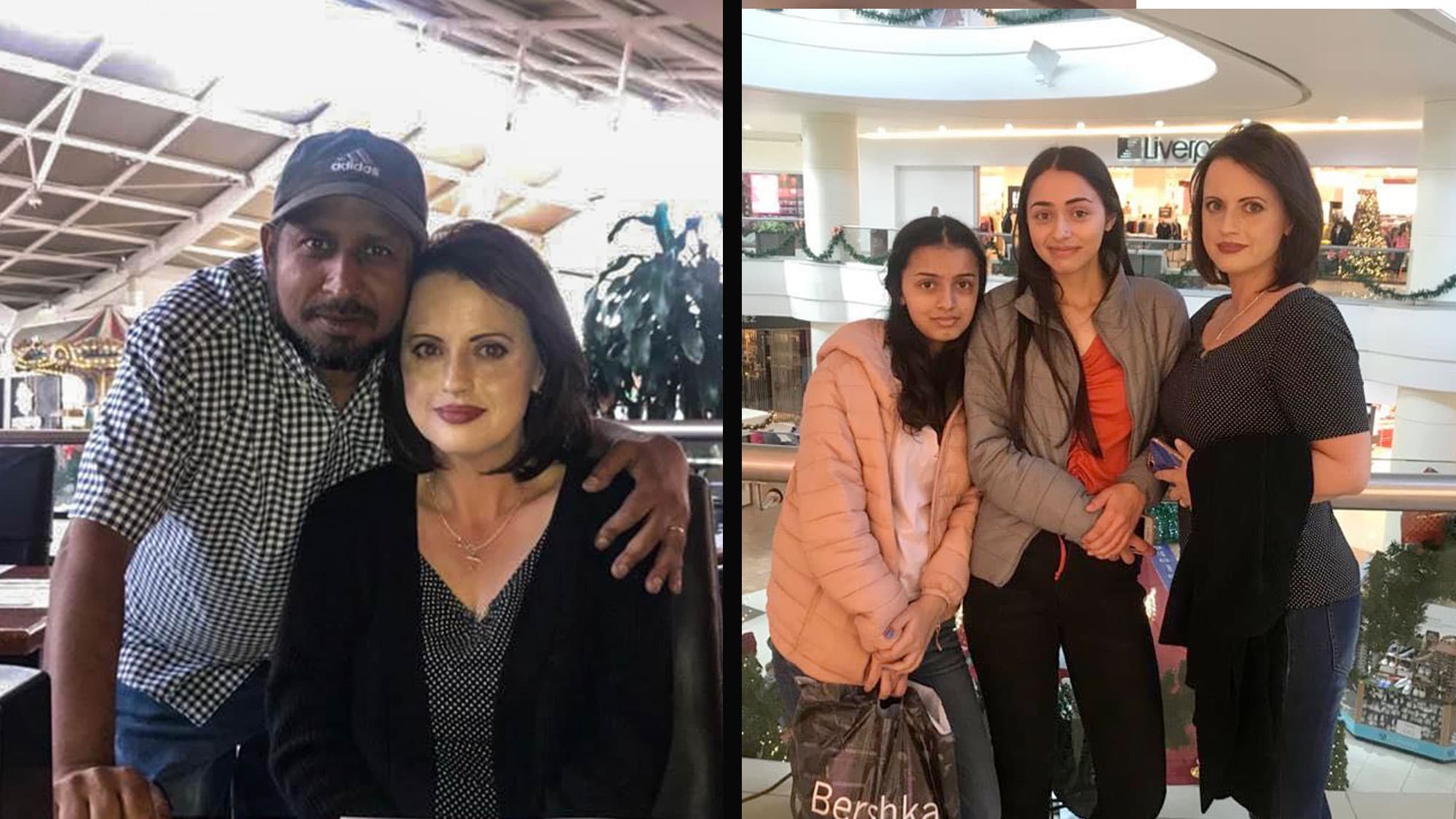 Agrawal family poses in a shopping center in Morelia, Mexico