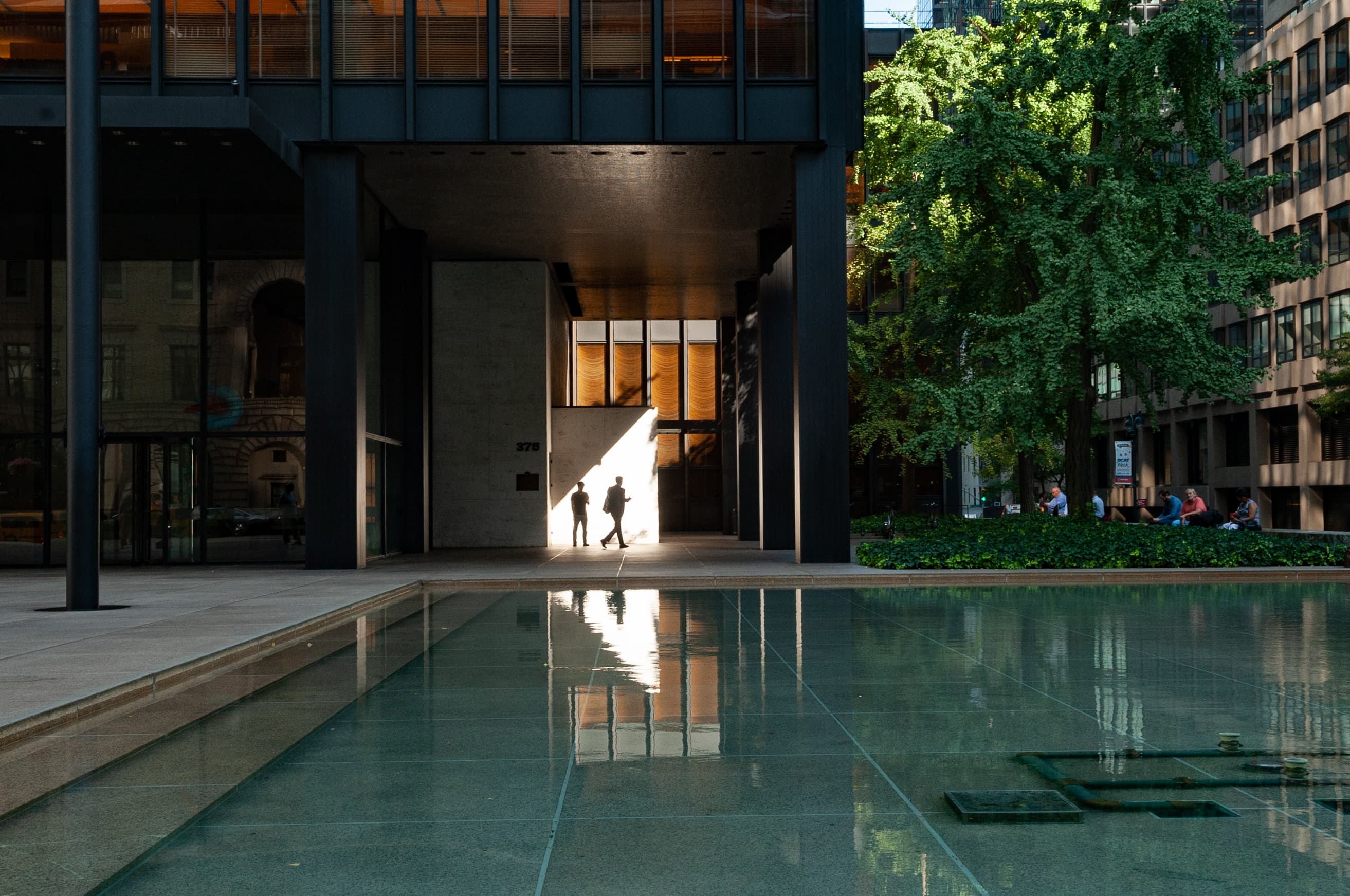 The Seagrams Building plaza.