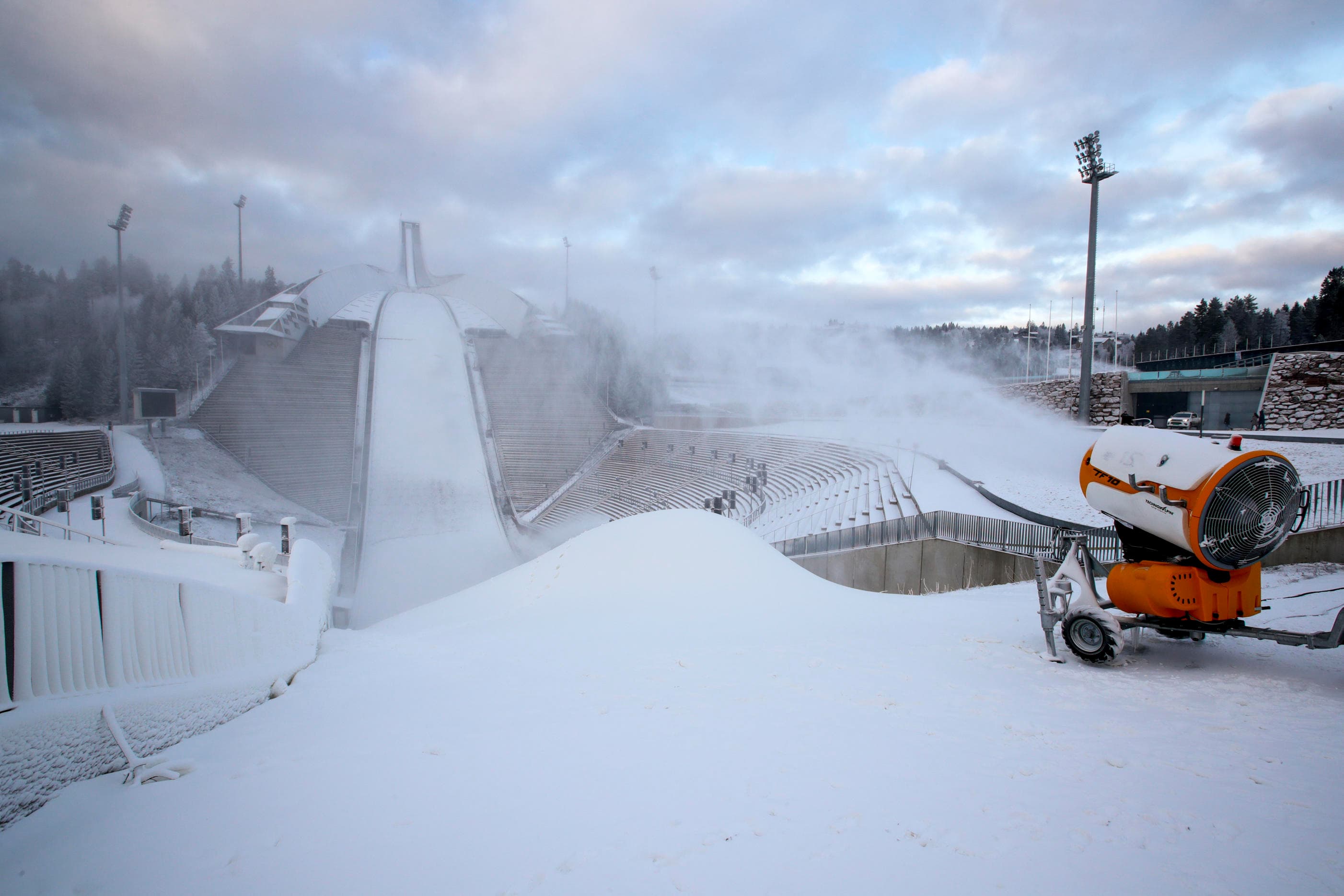 Snow blower on a ski resort
