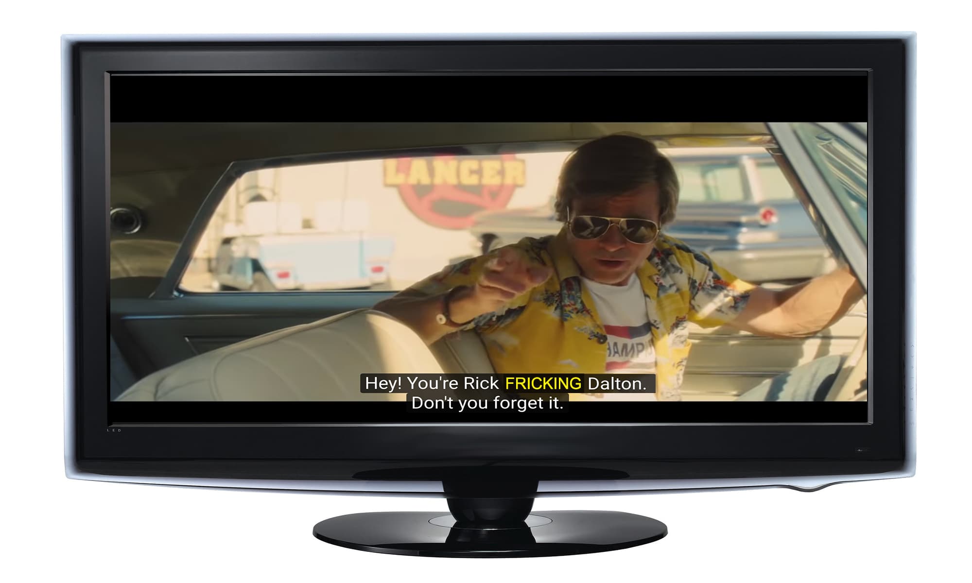 A sanitized Brad Pitt in “Once Upon a Time… in Hollywood.”