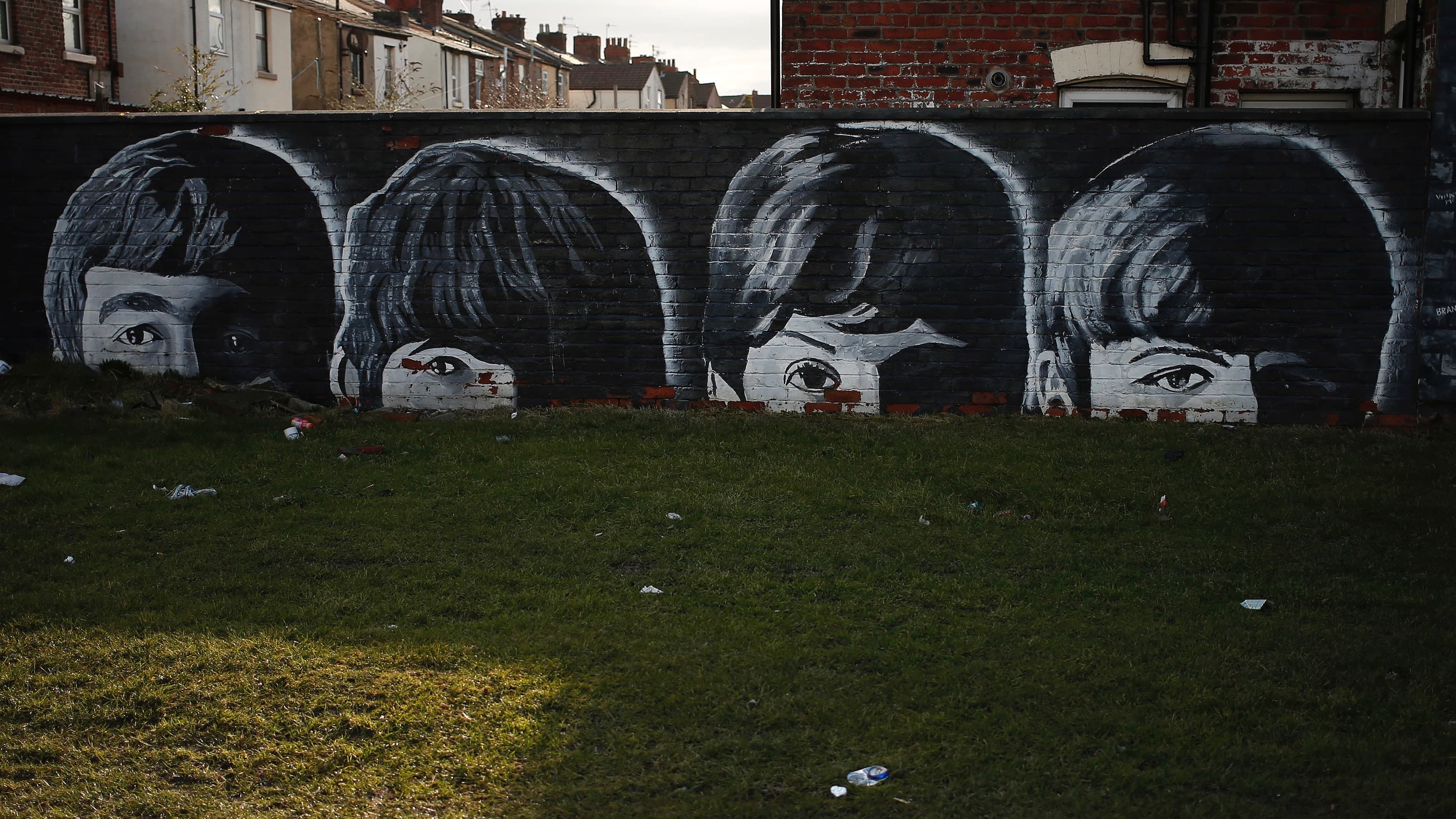 A mural of the Beatles