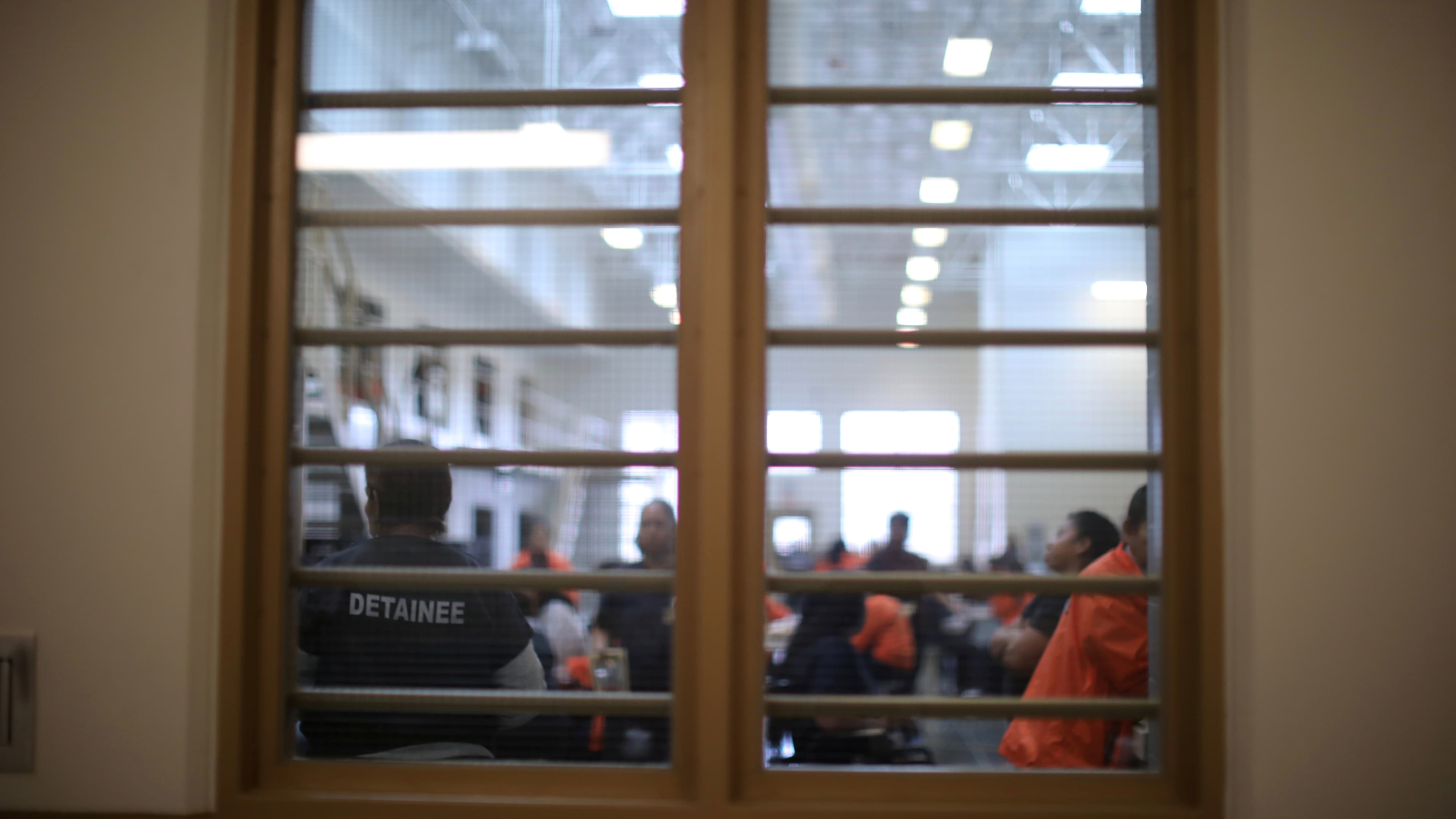 Detained immigrants are seen at Otay Mesa immigration detention center in San Diego, May 18, 2018.