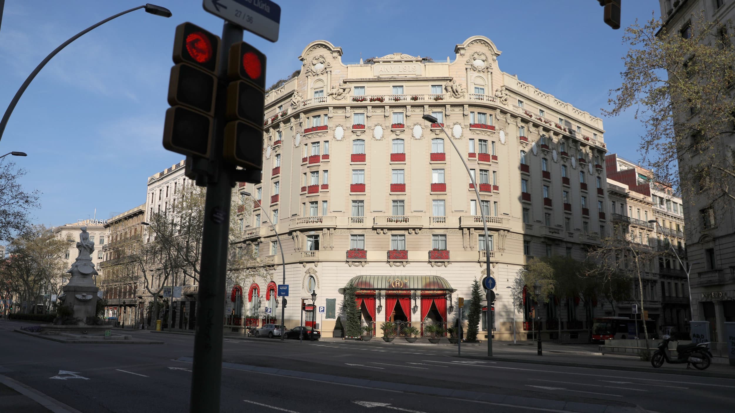 El Palace Hotel in the sunlight in Barcelona