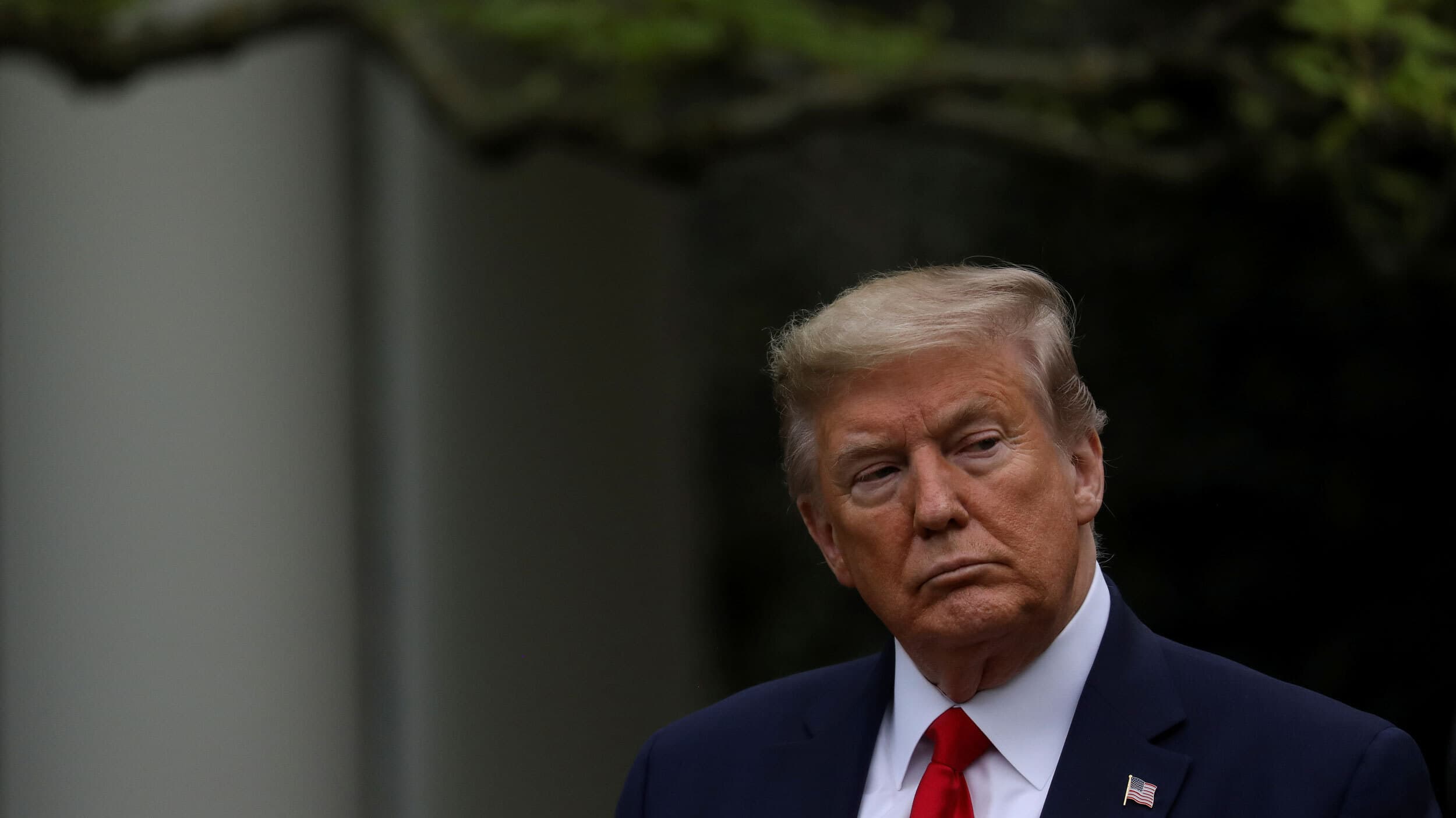 A close up of President Donald Trump