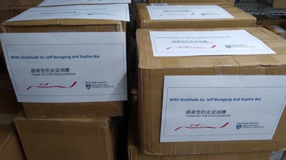 Personal protective equipment brought to the US through an operation run by Harvard Business School student Sophie Bai.