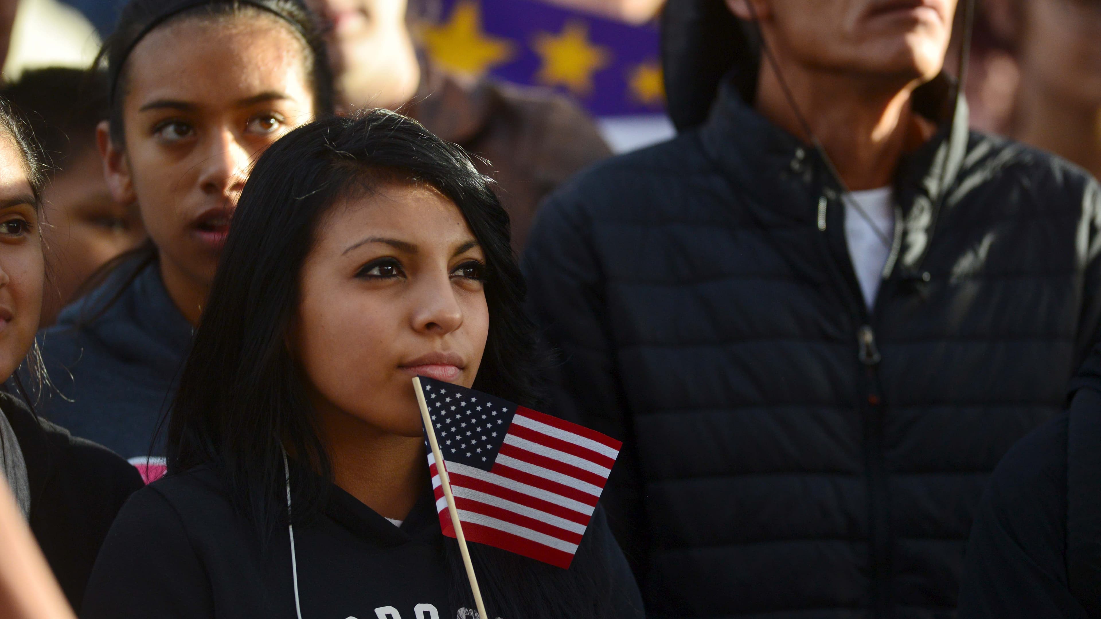 Latino leaders and immigration reform supporters gather at Farrand Field on the campus of the University of Colorado to launch "My Country, My Vote," a 12-month voter registration campaign to mobilize Colorado's Latino, immigrant and allied voters.