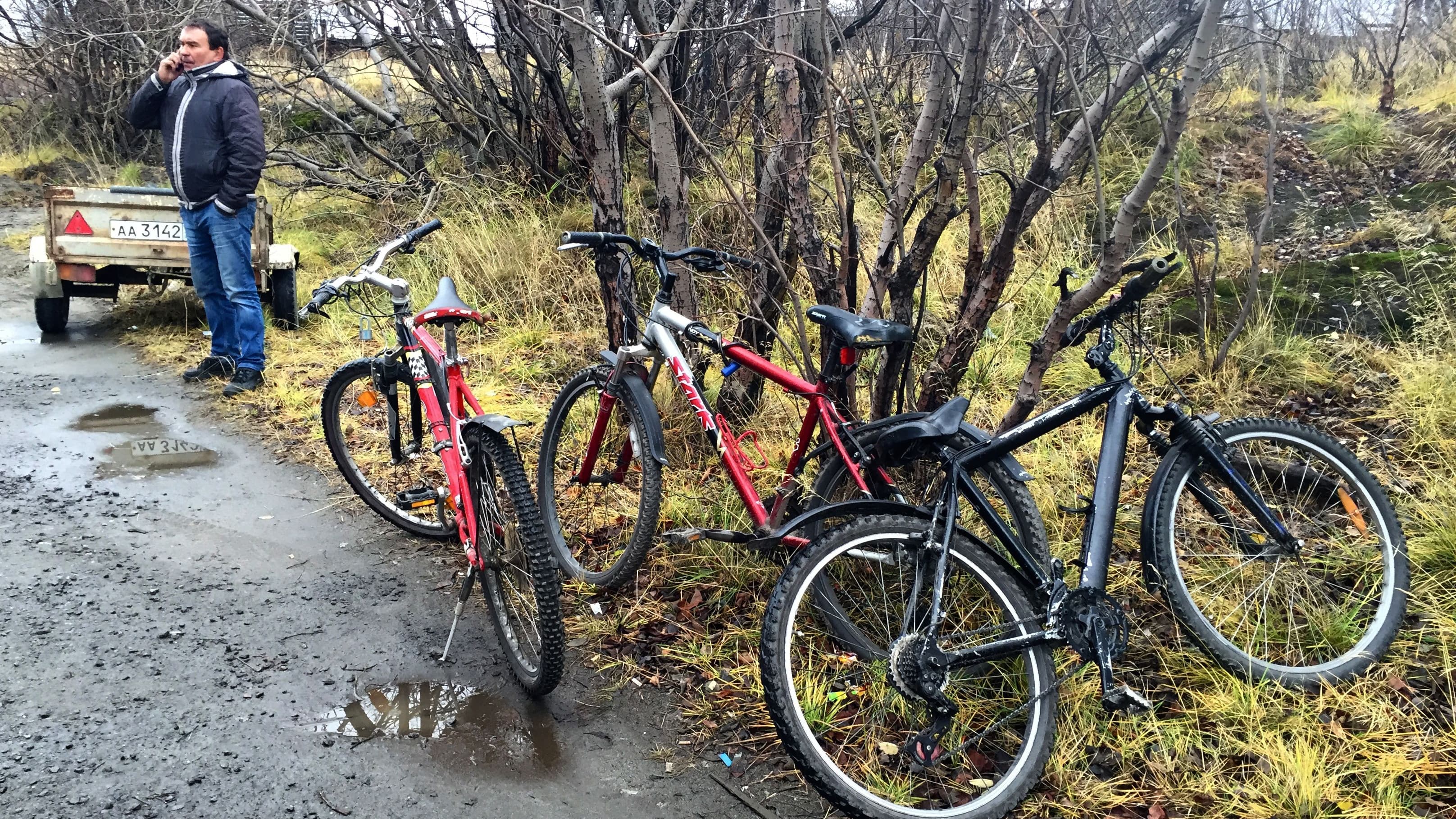 Russia bans foot traffic across the border with Norway. And Norway fines drivers for carrying migrants across. So those making the journey across have to bike.