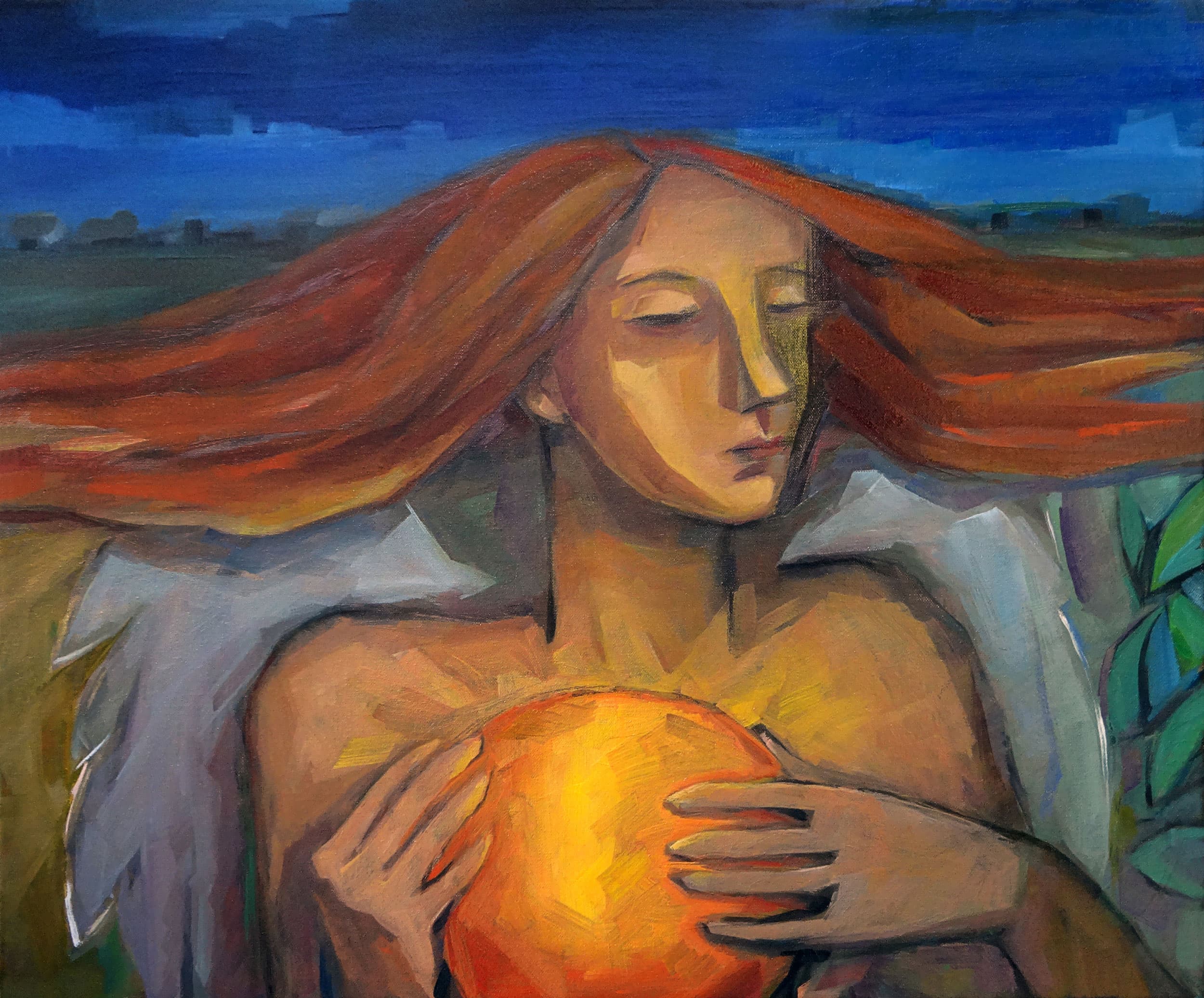 A painting of a woman