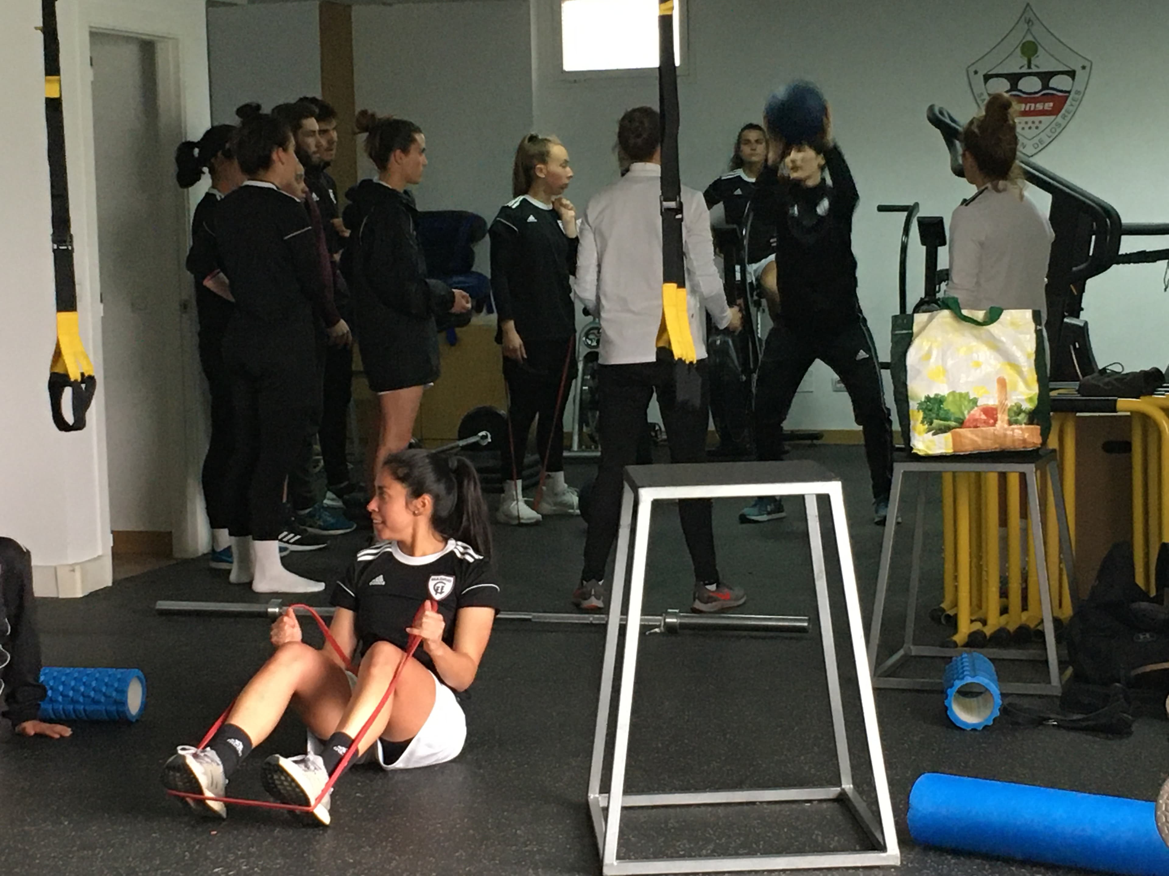 Forward Ana Lucía Martínez, from Madrid Women’s Club (or Madrid CFF), trains with her team.