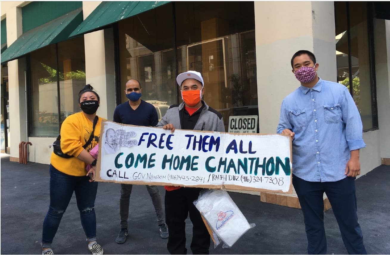 Immigrant rights advocates in San Francisco demanded the release of Chanthon Bun from San Quentin State Prison, along with other inmates showing symptoms of the coronavirus.