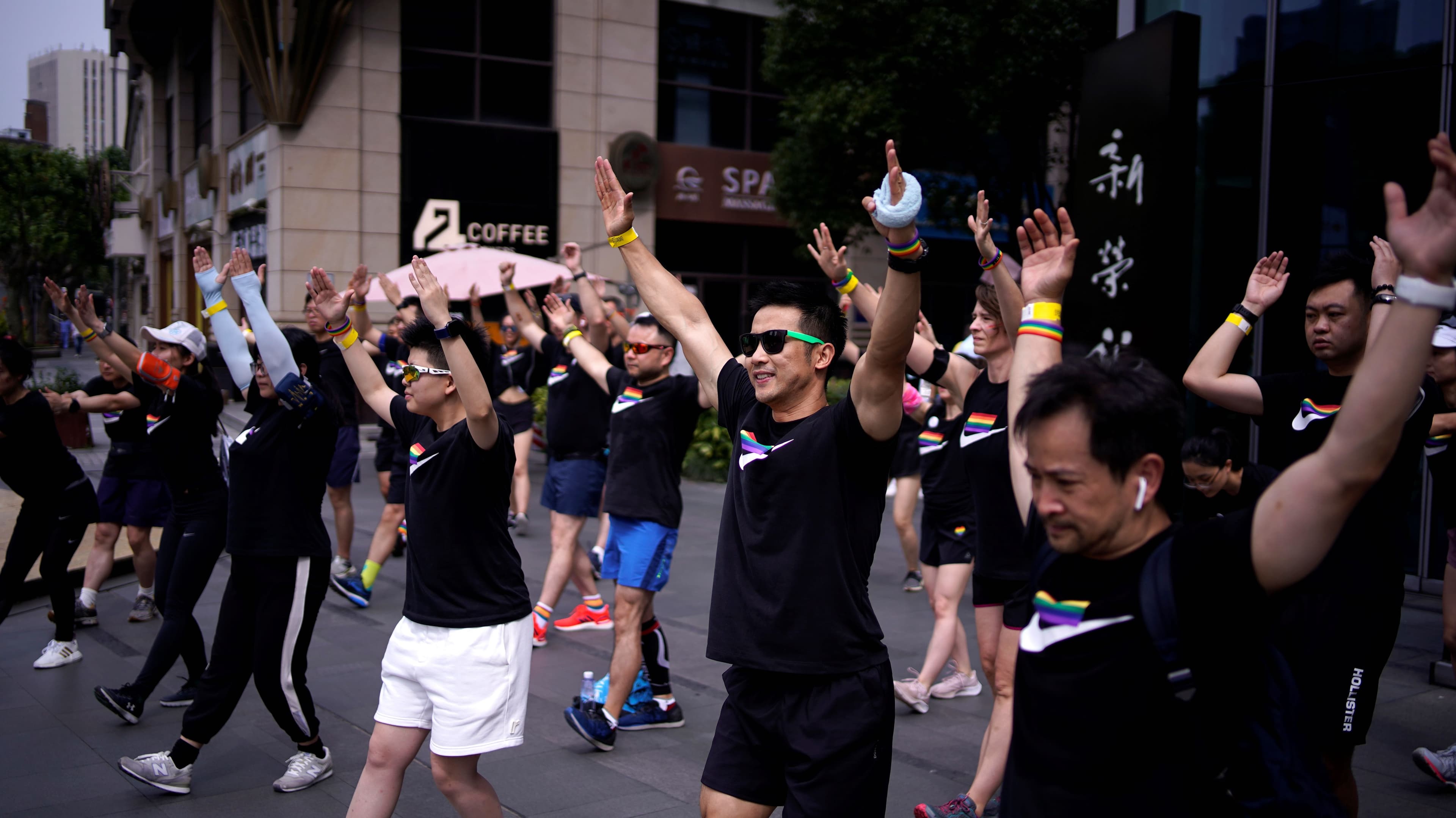 Participants take part in a Pride Run during the Shanghai Pride festival, in Shanghai, following the coronavirus disease (COVID-19) outbreak, China, June 14, 2020.
