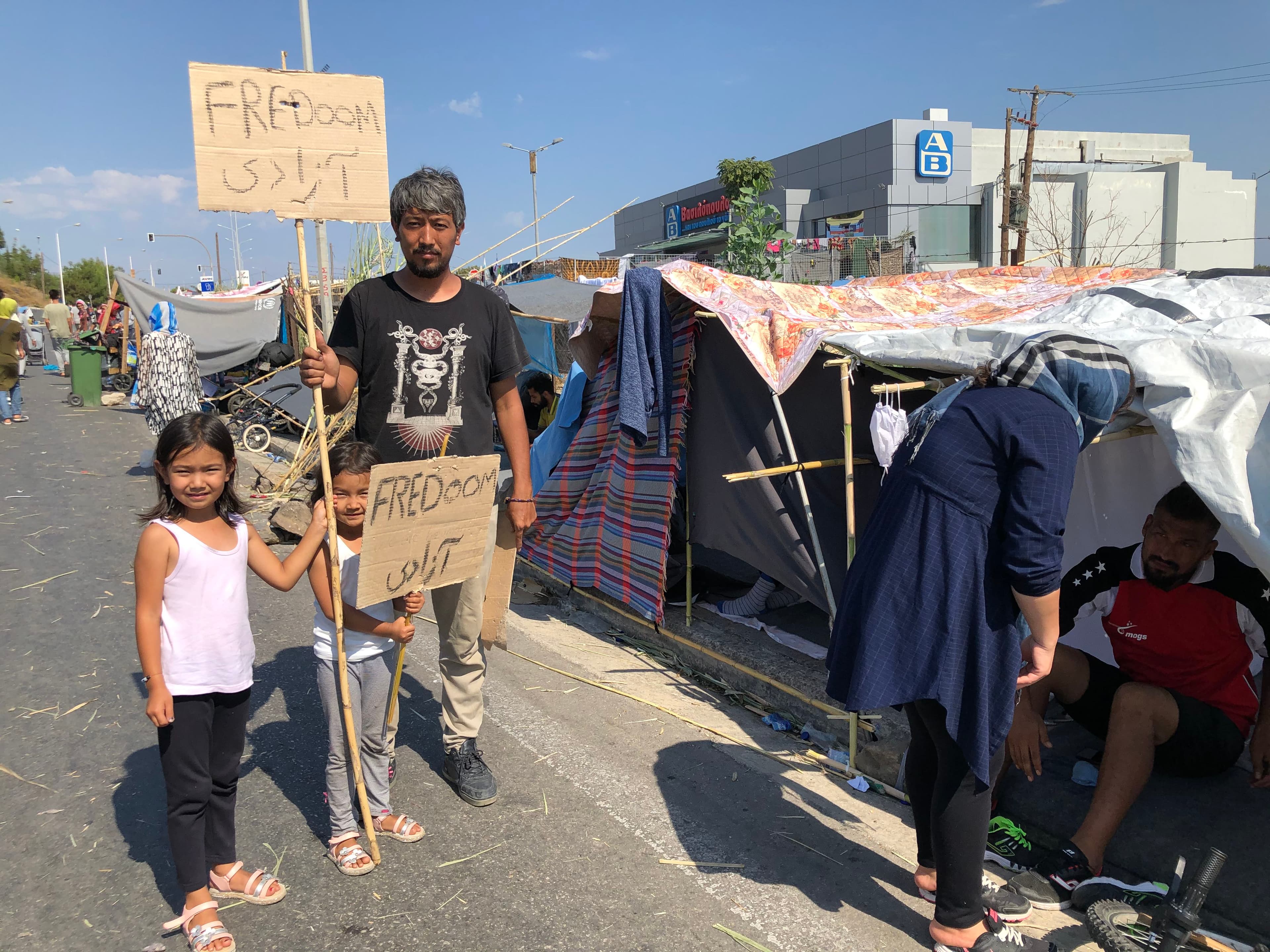 Approximately 12,000 migrants were displaced in the fire last week that devastated Moria camp on the Greek island of Lesbos. 