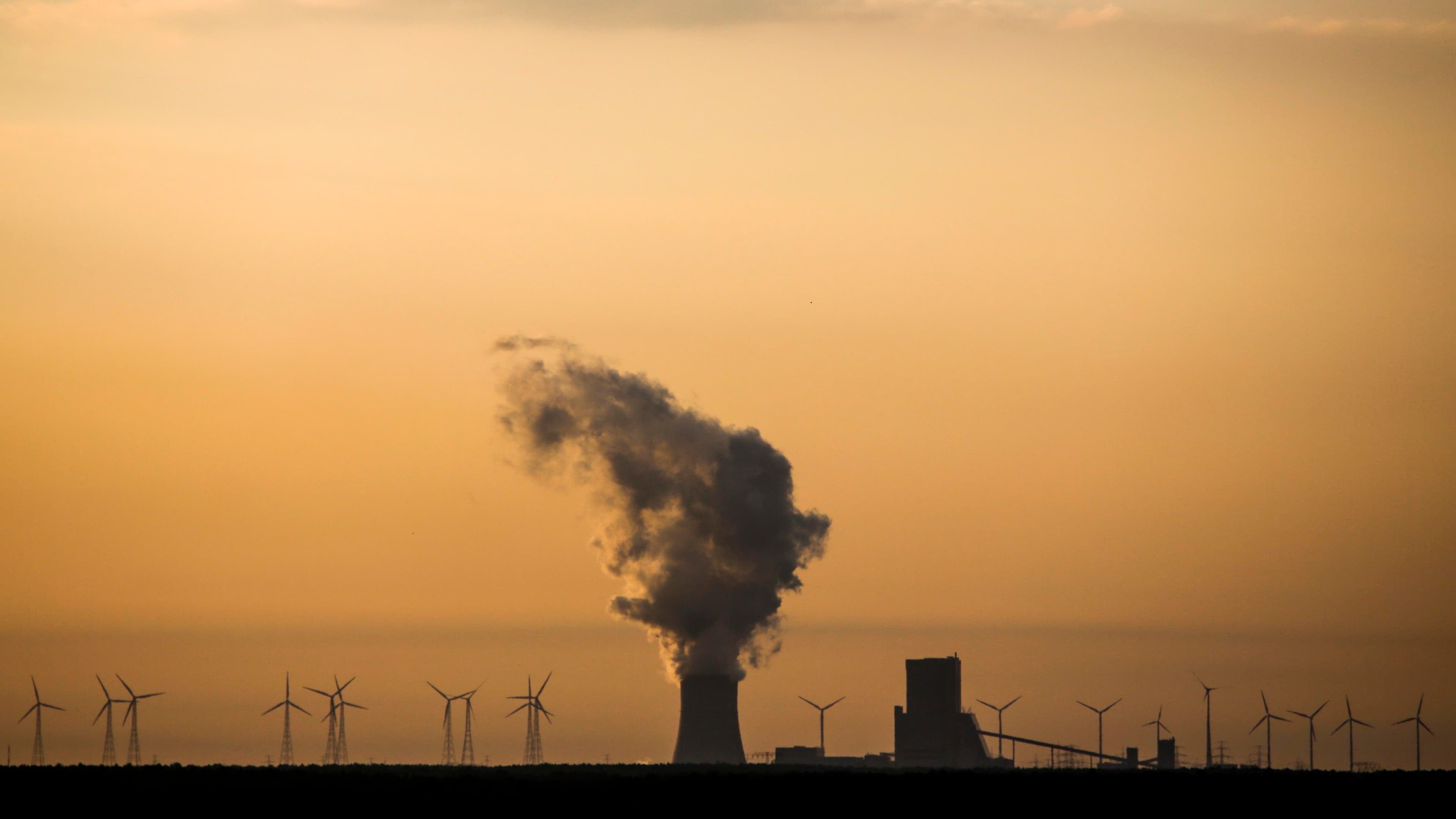 In this June 5, 2018 file photo, steam rises in the air from the brown coal power plant Schwarze Pumpe in the Lusatia area in Germany.