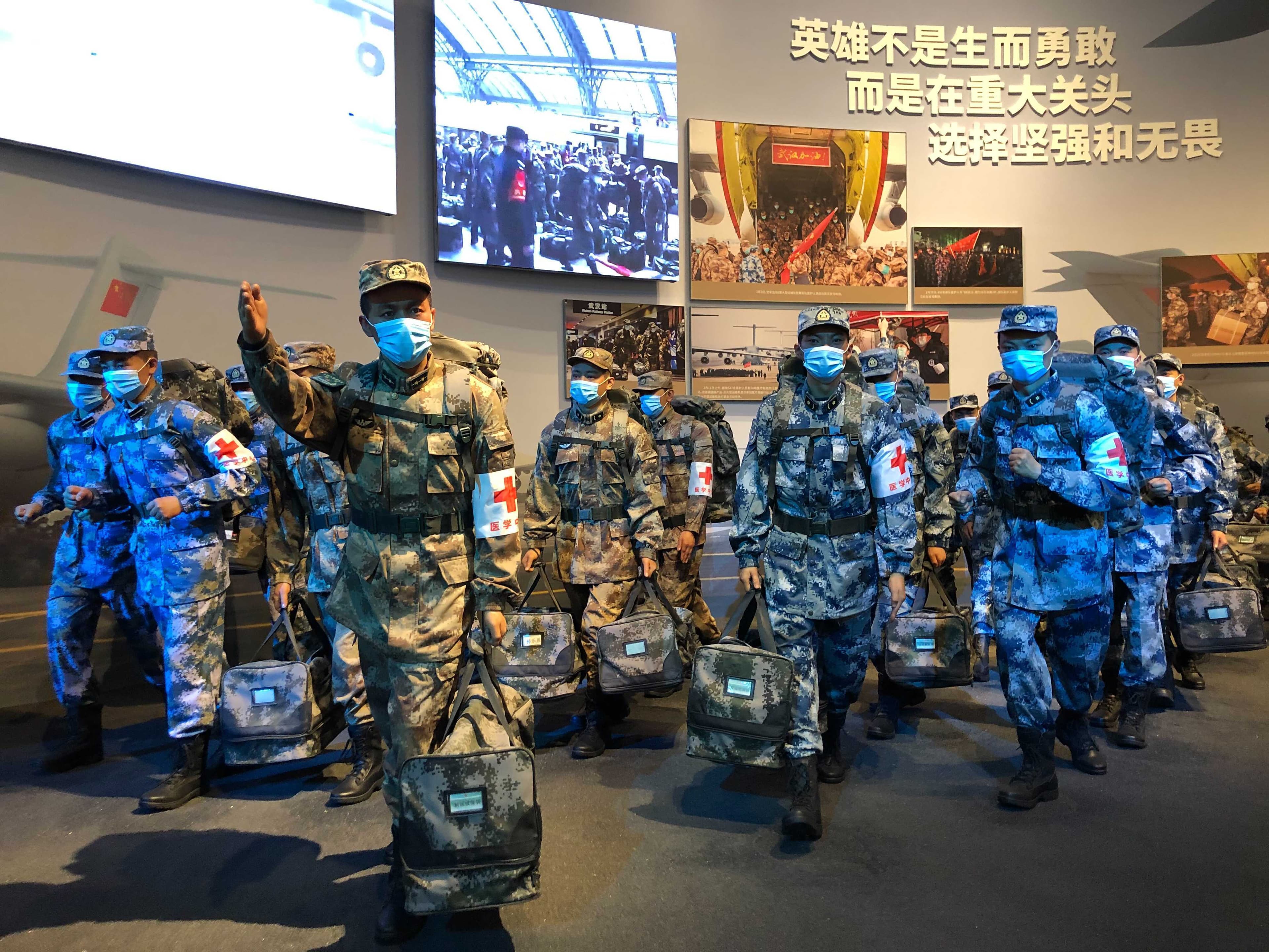 The COVID-19 Exhibition in Wuhan, China, pays tribute to soldiers. 