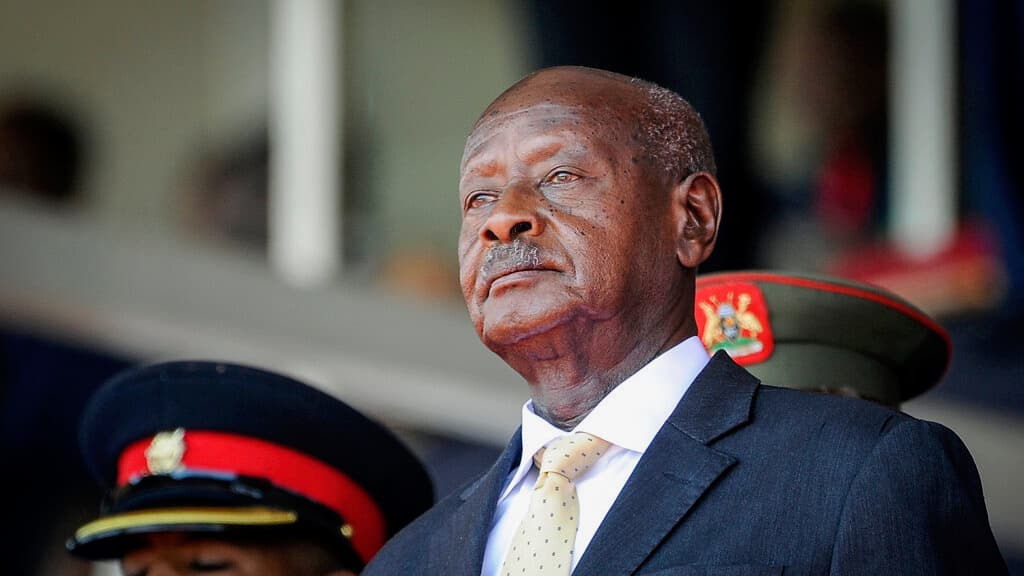 Uganda's President Yoweri Museveni attends the state funeral of Kenya's former president Daniel Arap Moi in Nairobi, Kenya. Despite failing to dislodge the long-time leader Museveni, opposition challenger Bobi Wine has emerged from Uganda's Jan. 14, 2021,