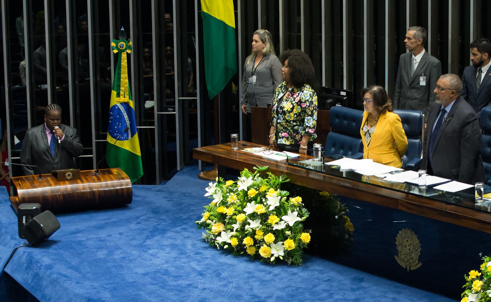Brazilian senators commemorate the Day of Black Consciousness on Nov. 20, 2016; it became a national holiday in 2011.
