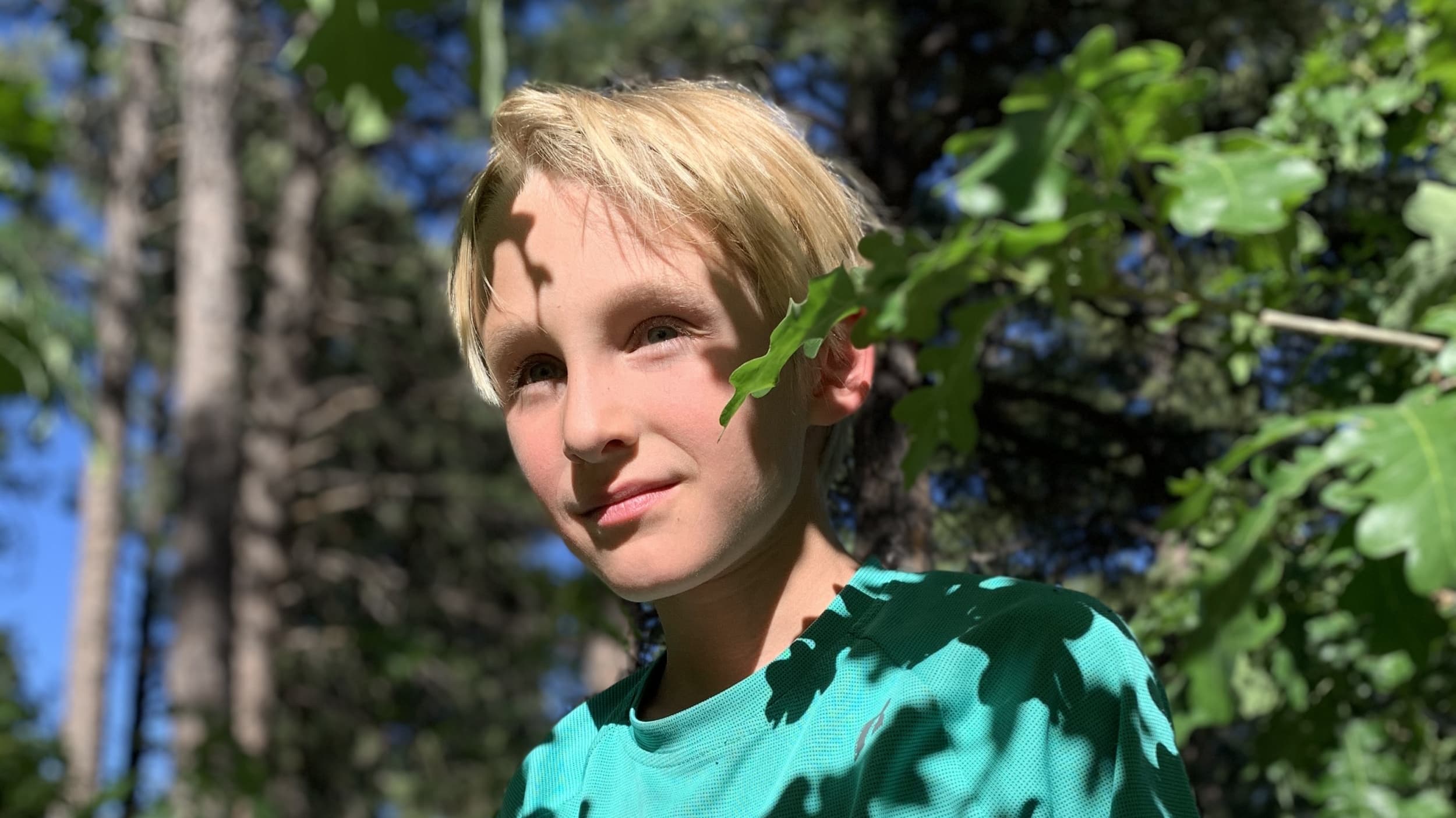 Child in the shade outside