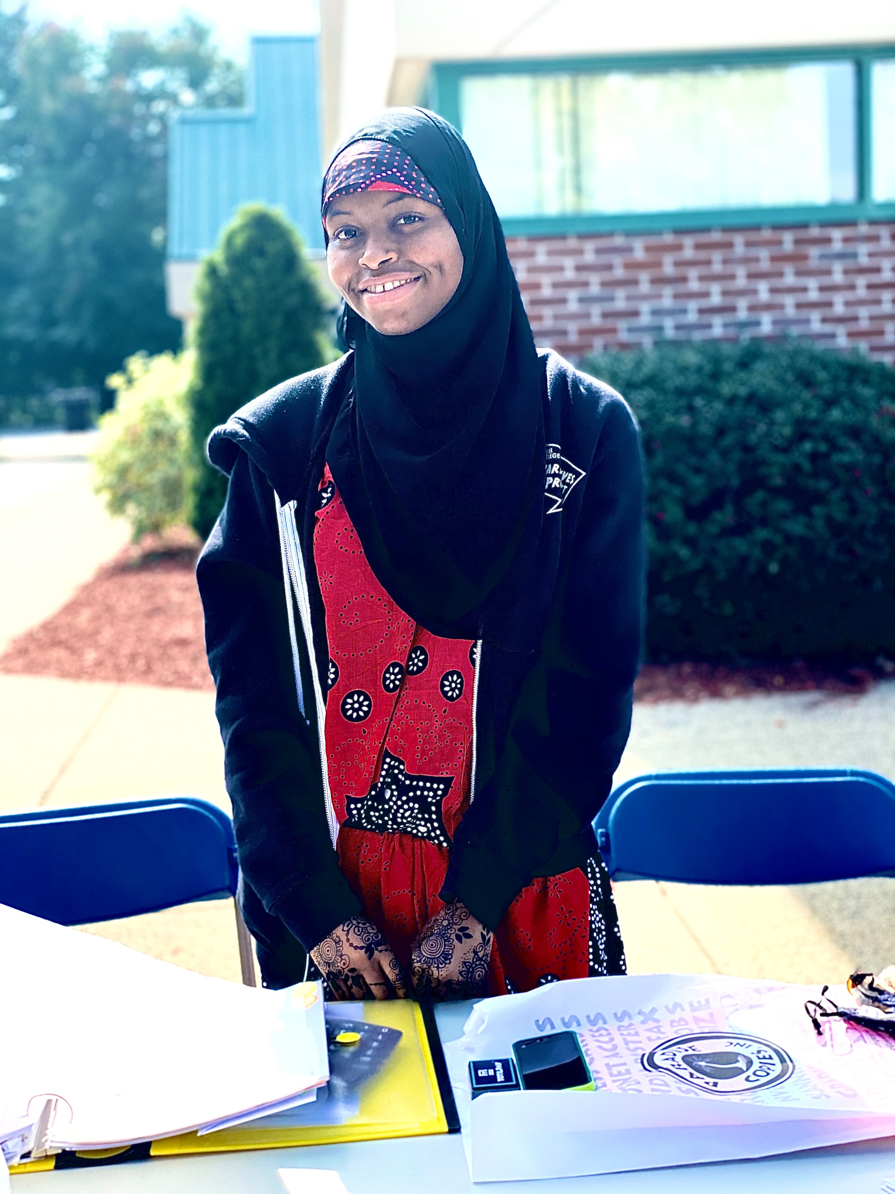 Rumbila Abdullahi at a Springfield farmers market in September 2020, where she worked as a translator for Somali Bantu farmers.
