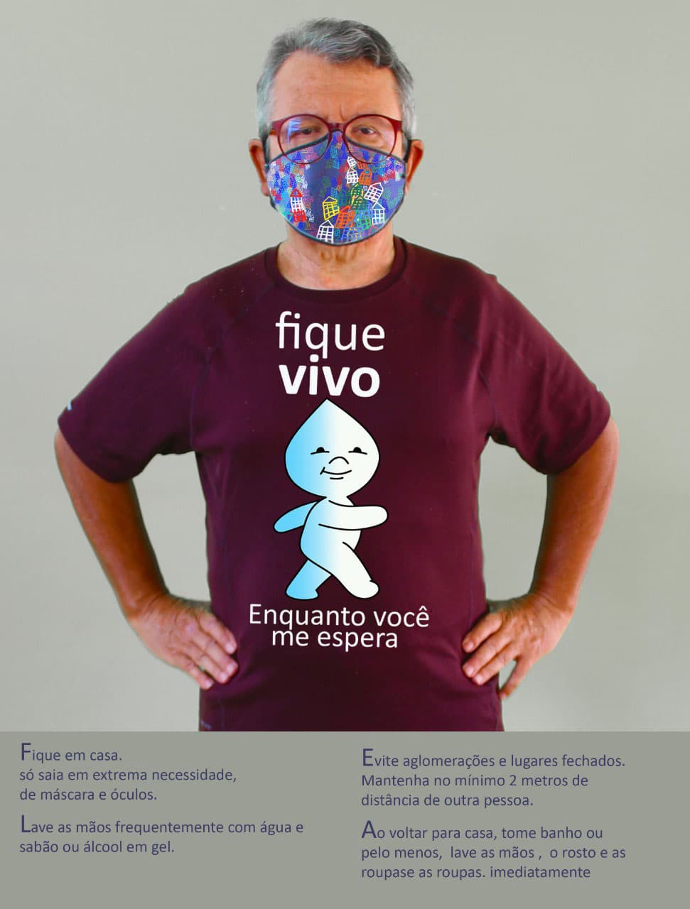 Darlan Rosa wears a shirt featuring the Zé Gotinha droplet that promotes vaccinations in Brazil.
