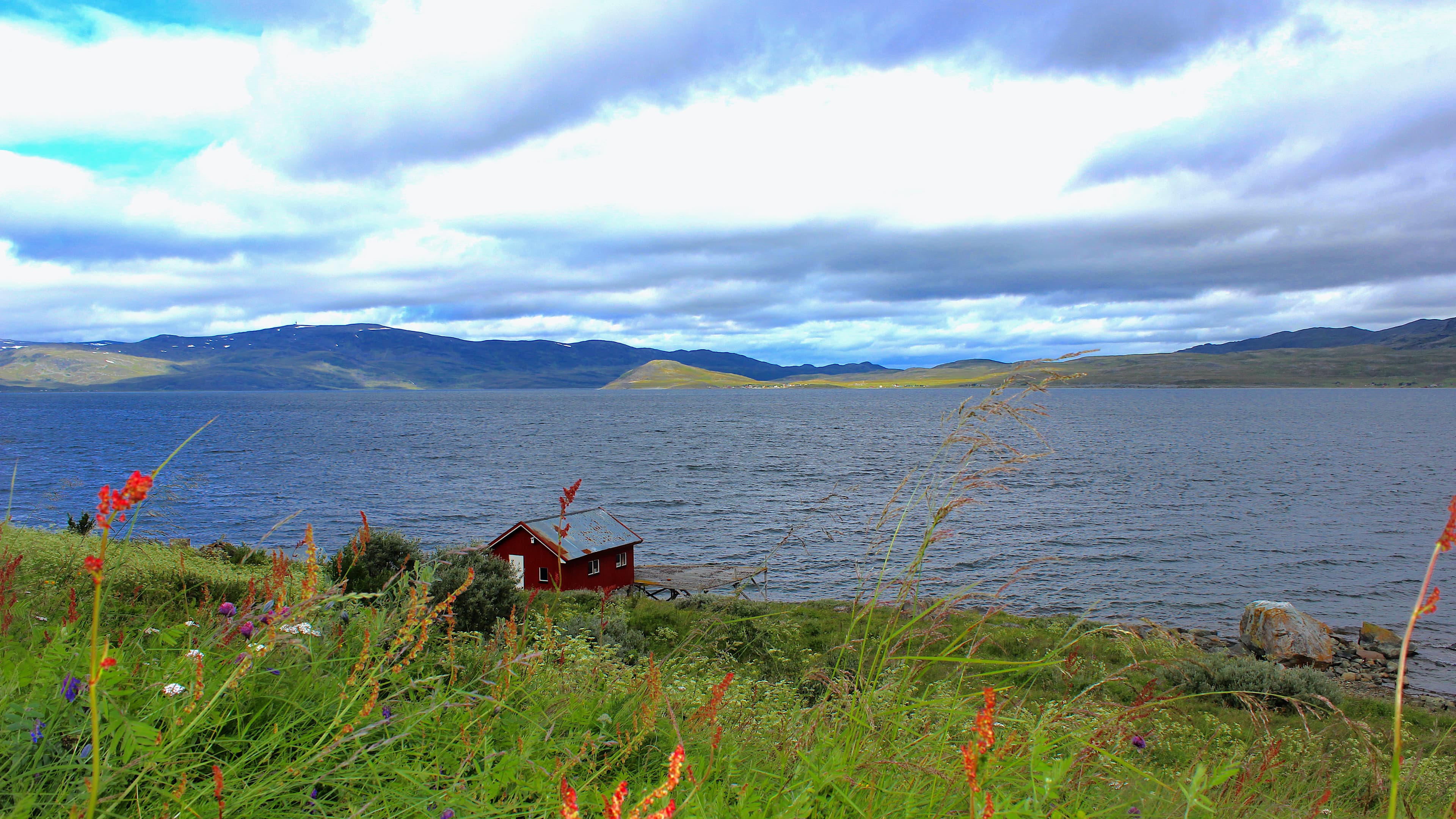 landscape with blue sky