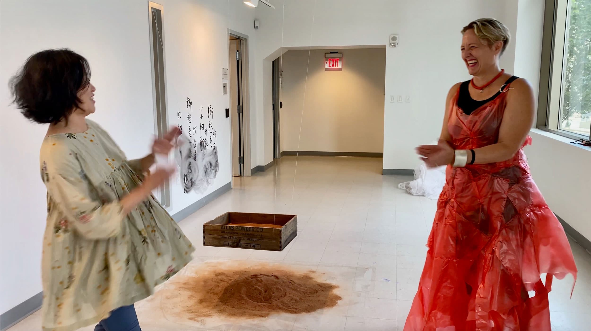 Taiwan-born artist Wen-hao Tien (left) sings with singing teacher Suzi Hamill in Boston, Massachusetts.