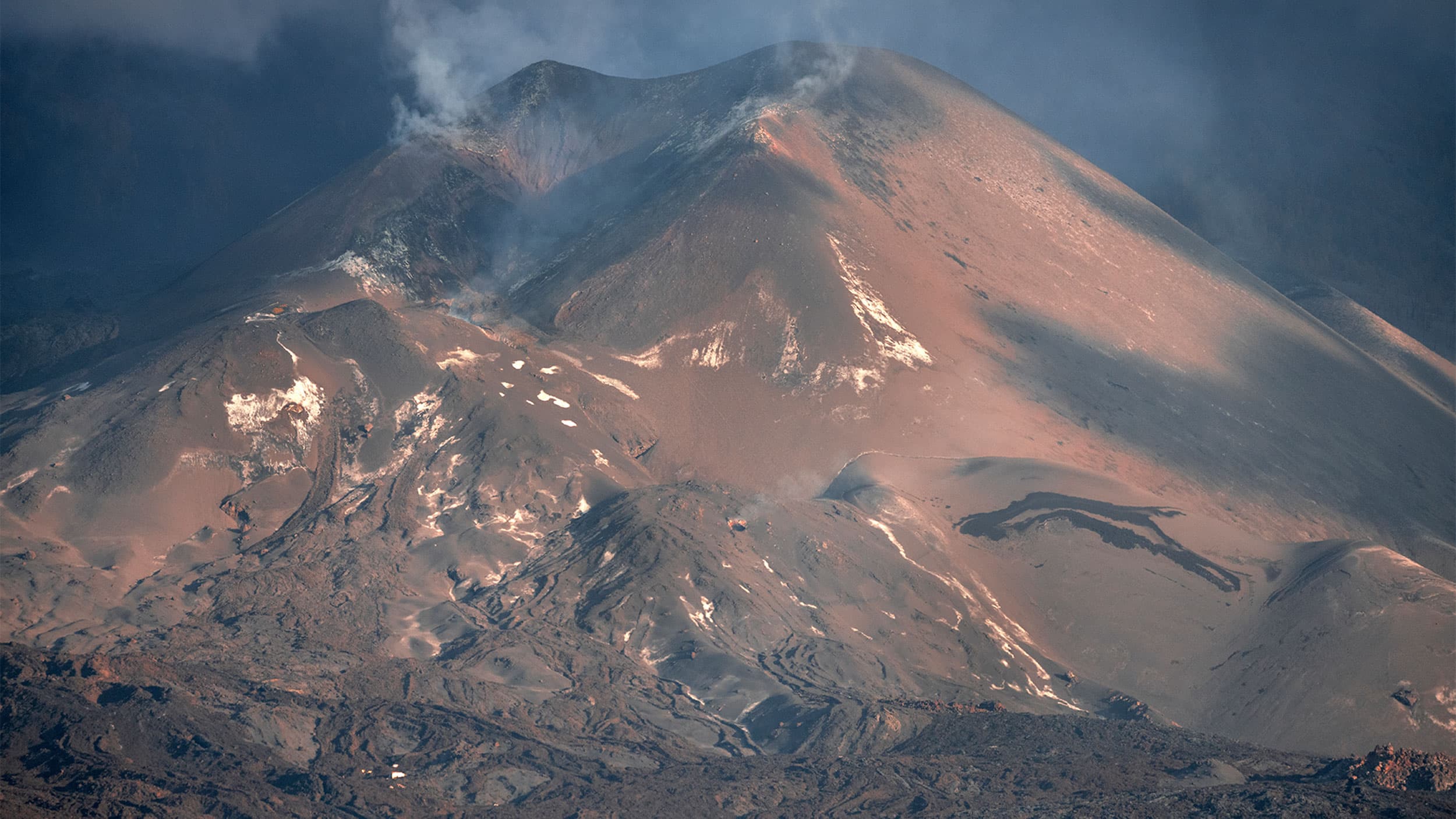 View of the Cumbre Vieja volcano in the Canary Islands of La Palma, Spain
