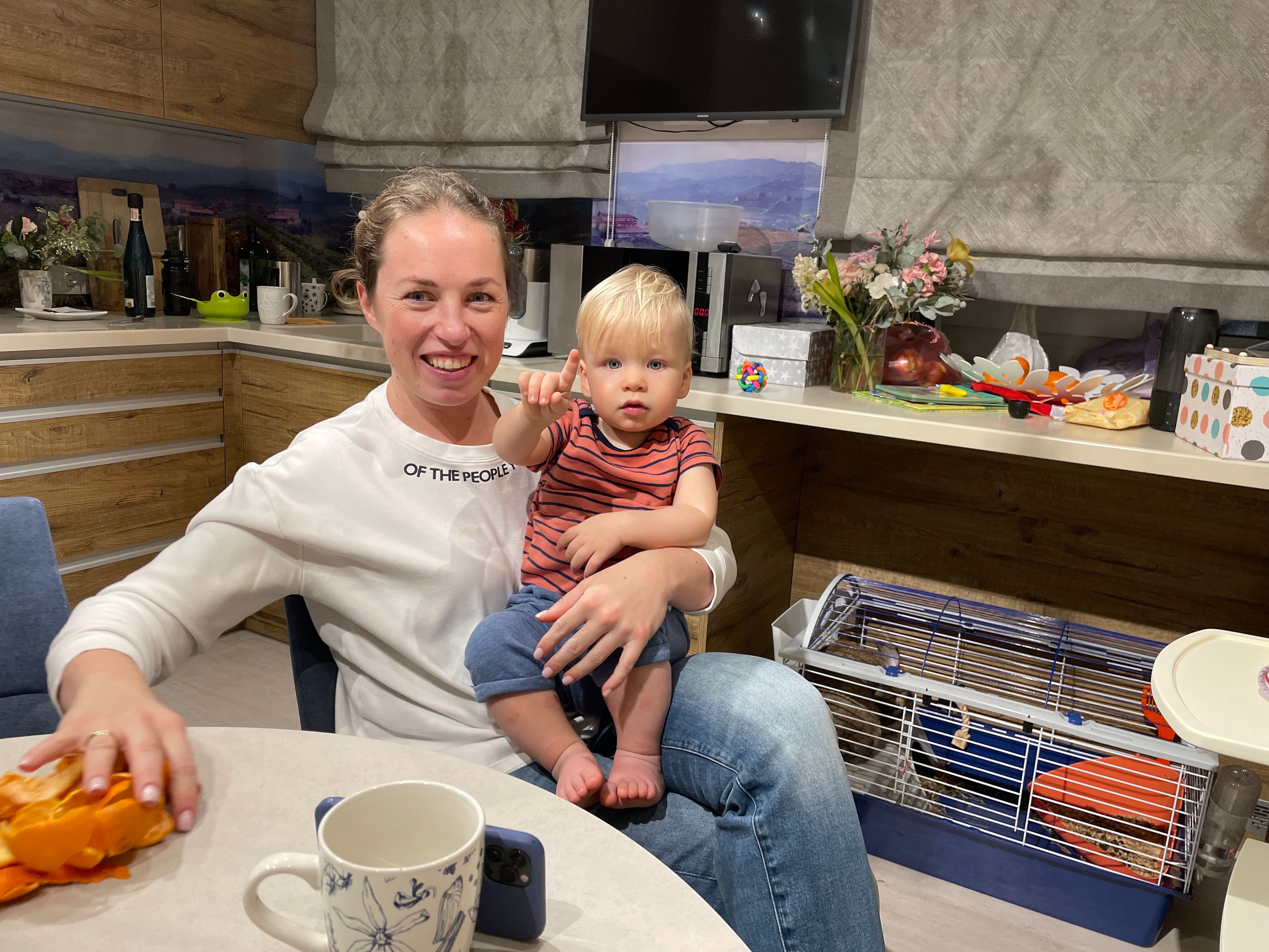 Today, many people in Kharkiv, Ukraine, embrace their Ukrainian identity — like Tatiana Krolevets, who is shown holding her son, Danilo.