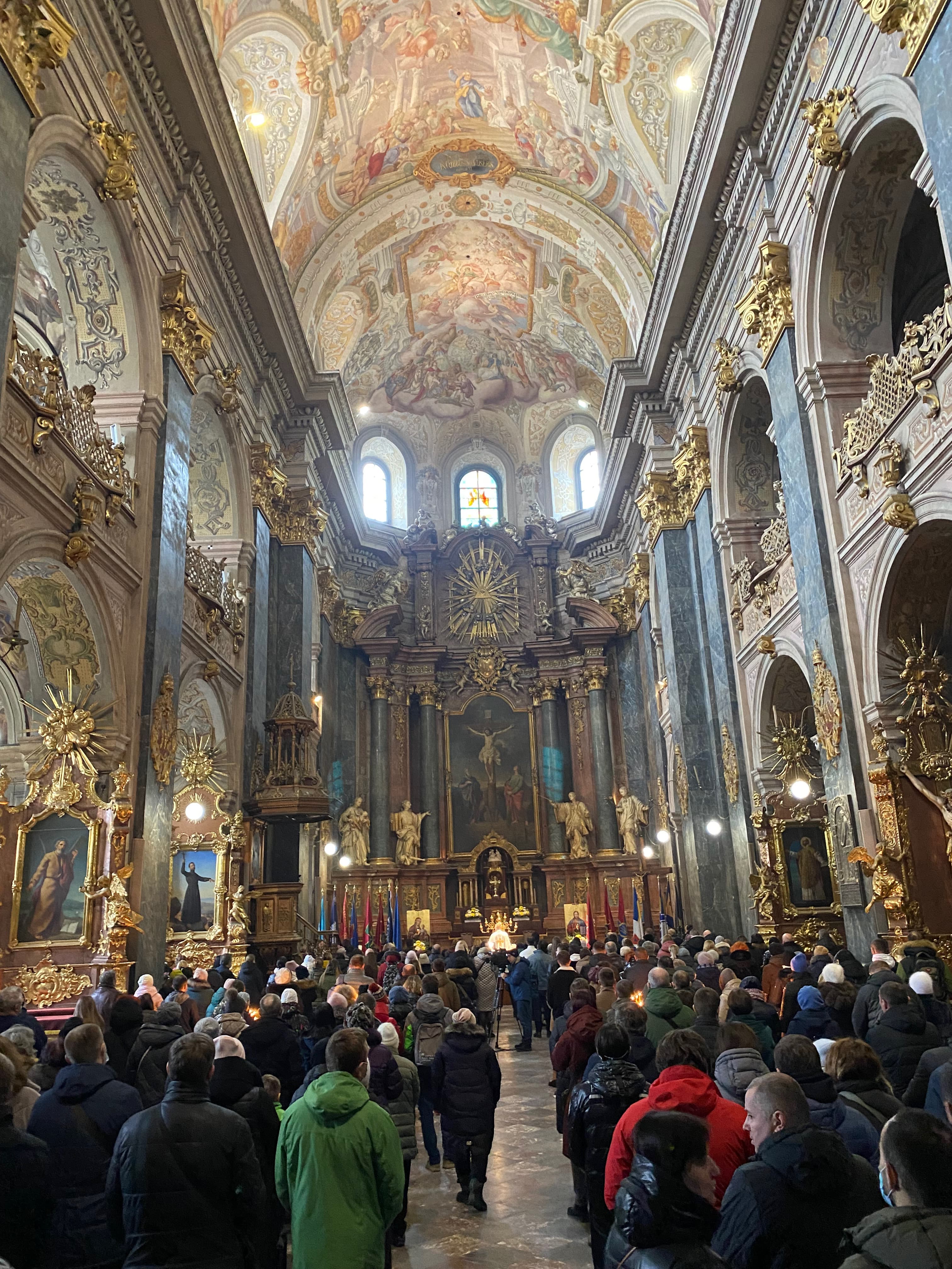 Worshippers gather at Saints Peter and Paul Garrison Church on Forgiveness Sunday, March 6th.
