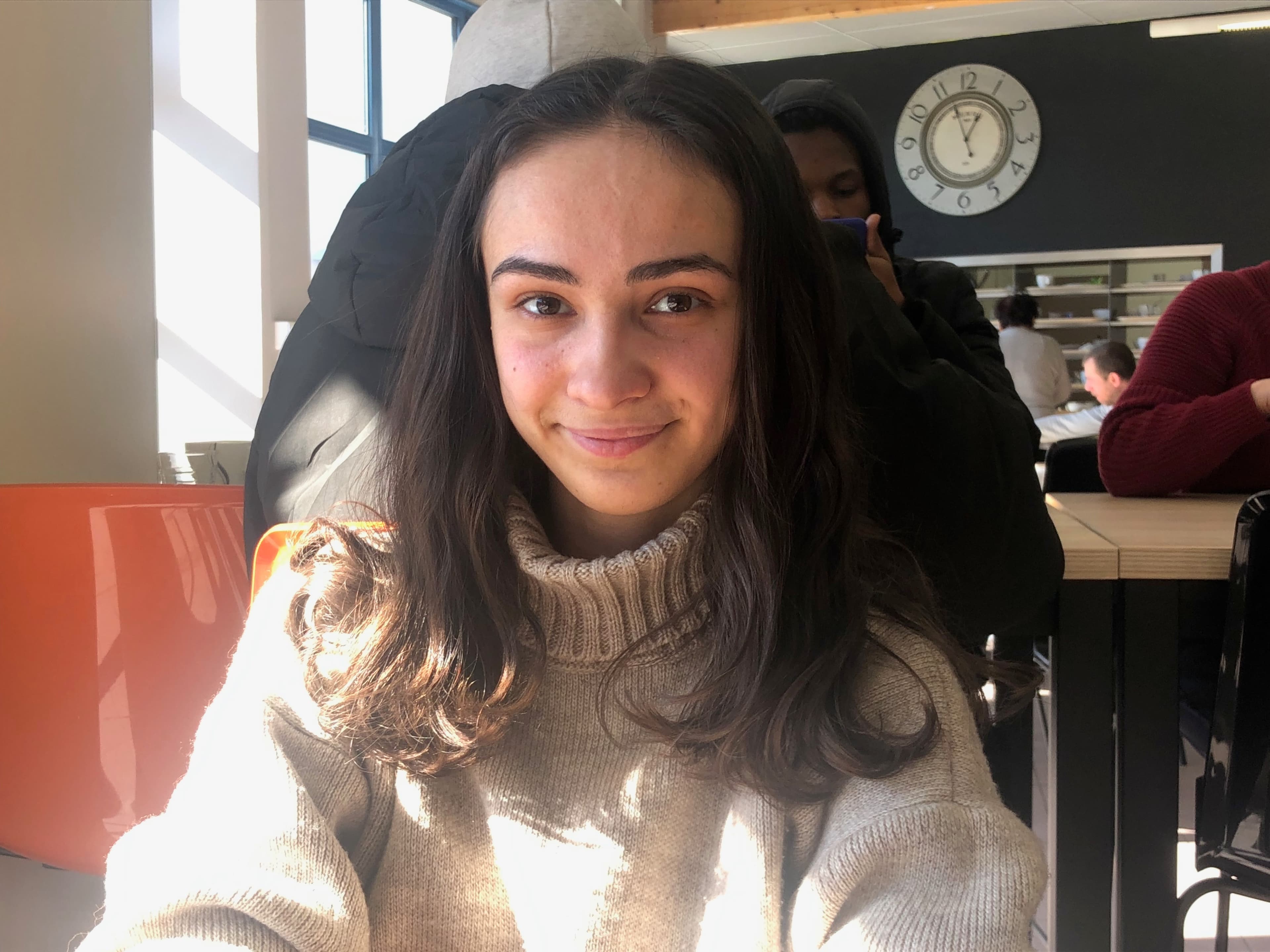 Ukrainian refugee Maria Onofreychuk, 23, is hoping to be reunited with her uncle in London. For now, she's in Calais, France.