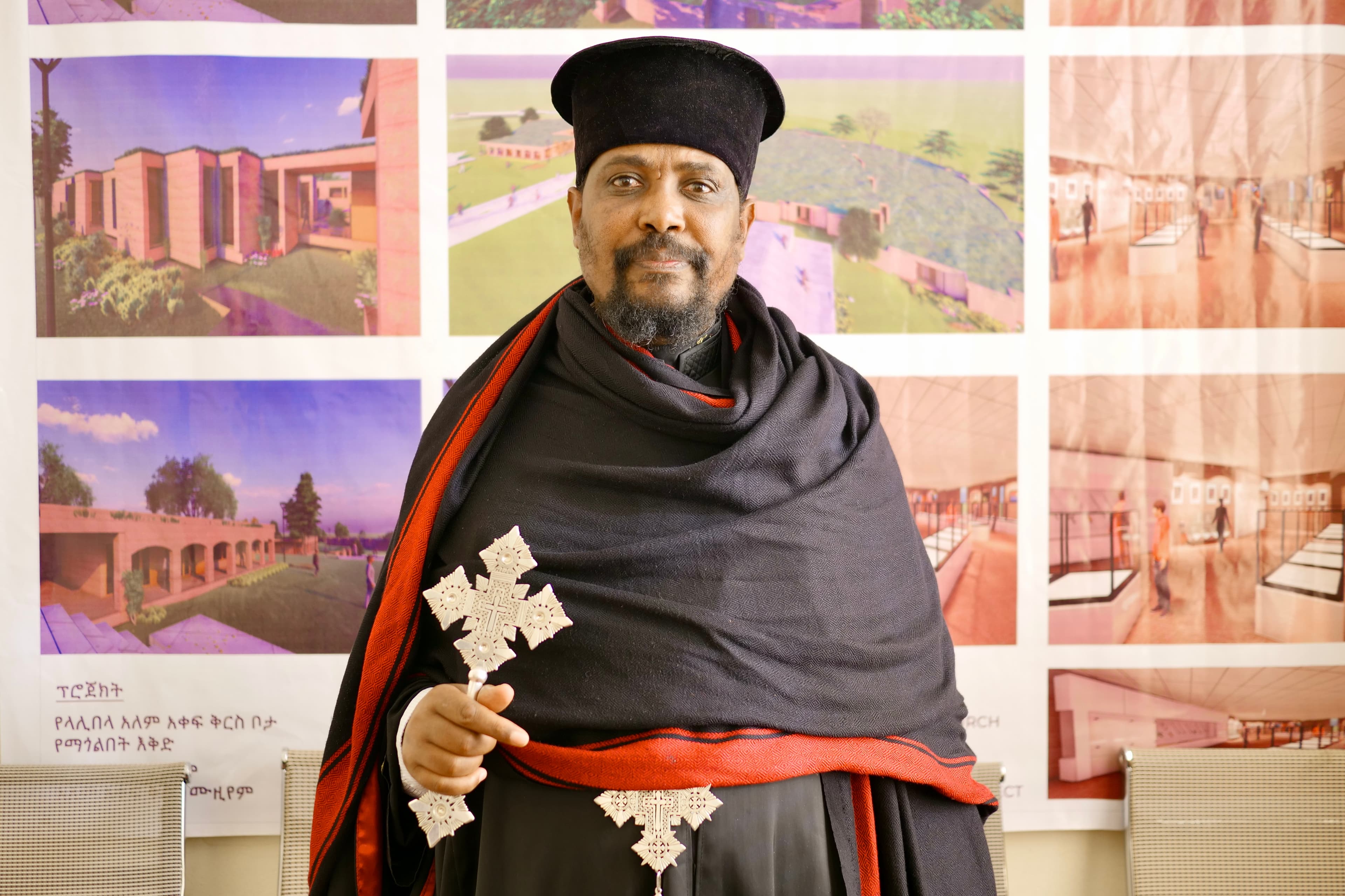 Priest Tsege Selassie Mezgebu, the administrator of the Lalibela monastery in Ethiopia, Feb. 16, 2022.