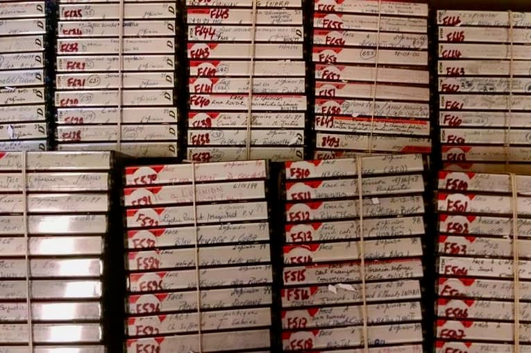 A small part of Radio Haiti’s archives before they were digitized