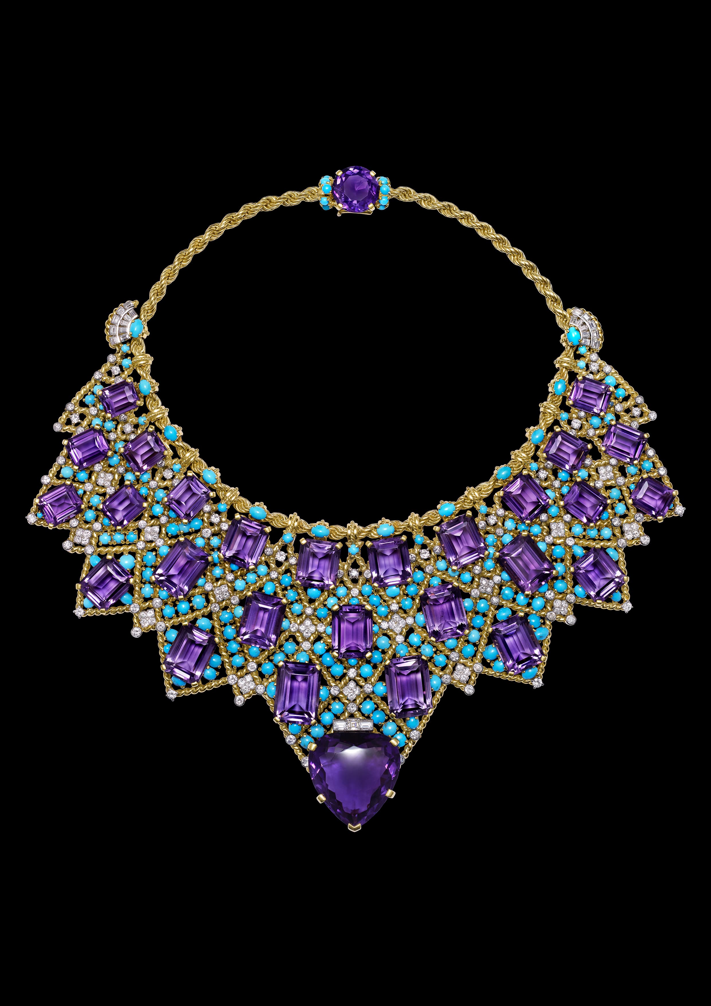 purple bib necklace