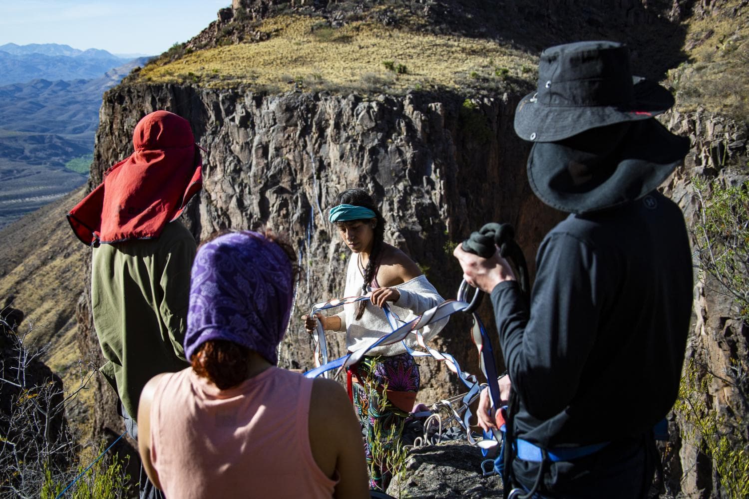Setting up the highlines was a massive, two-day team effort.