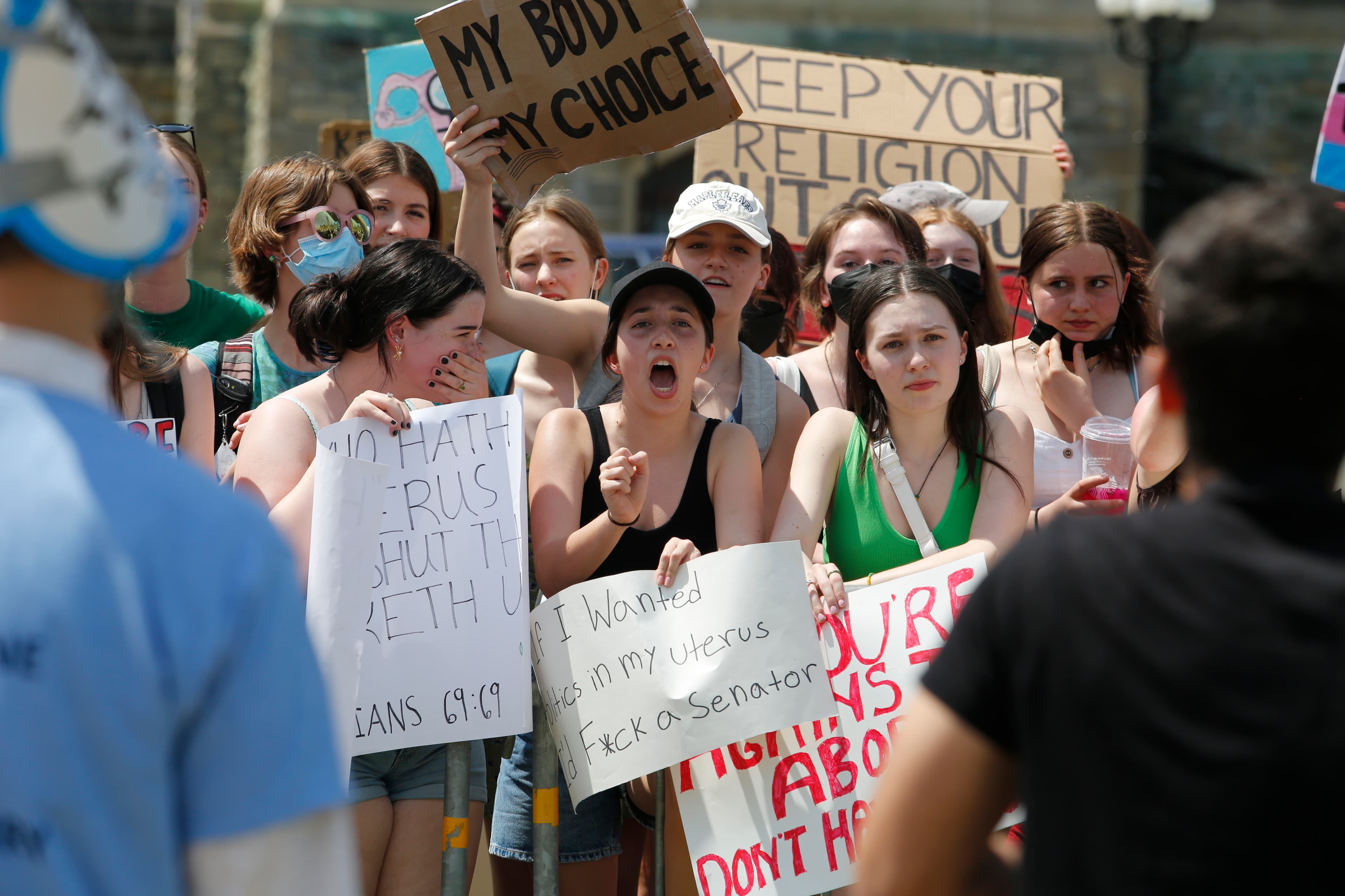 protest with signs
