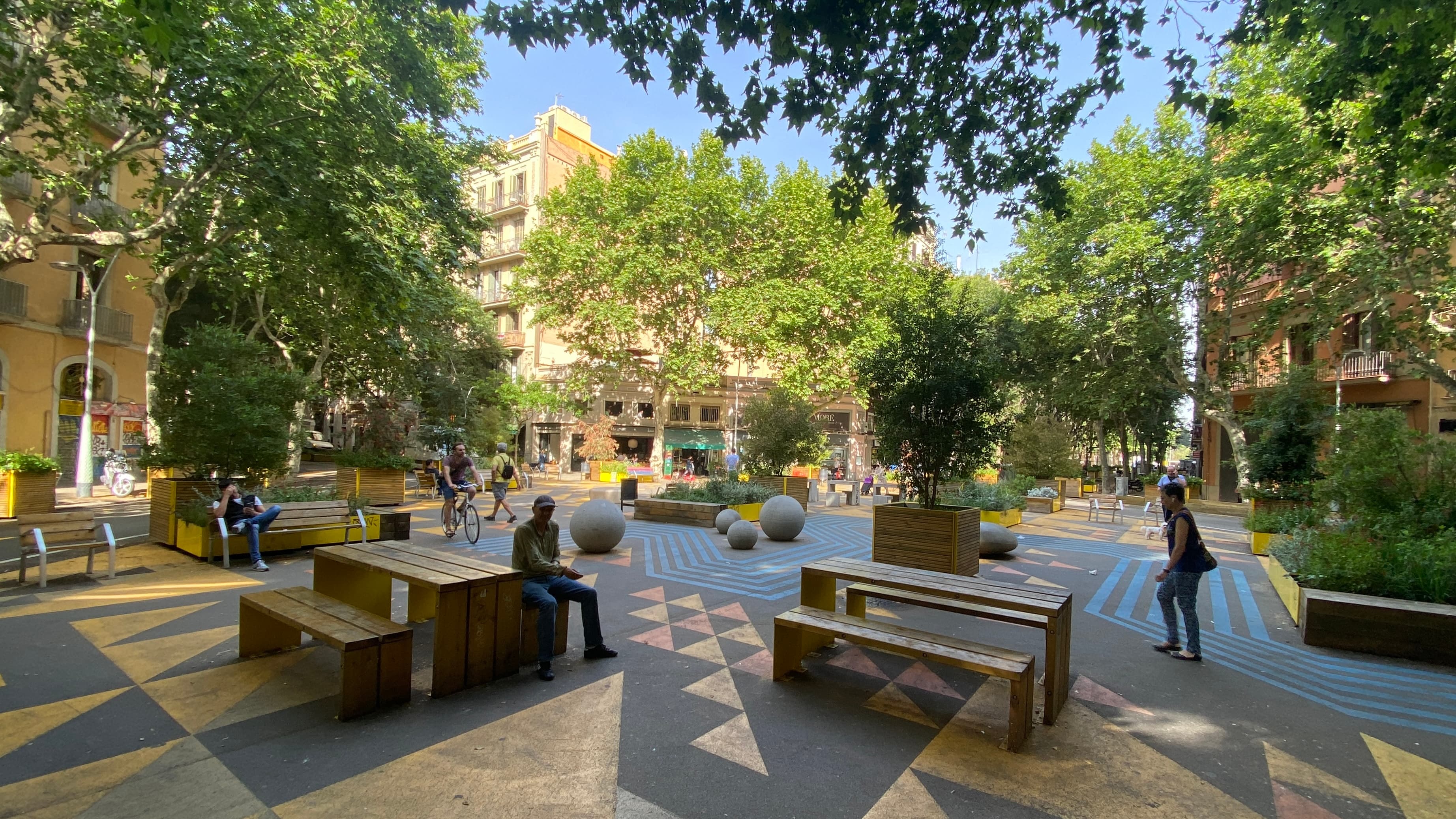 people in a public square