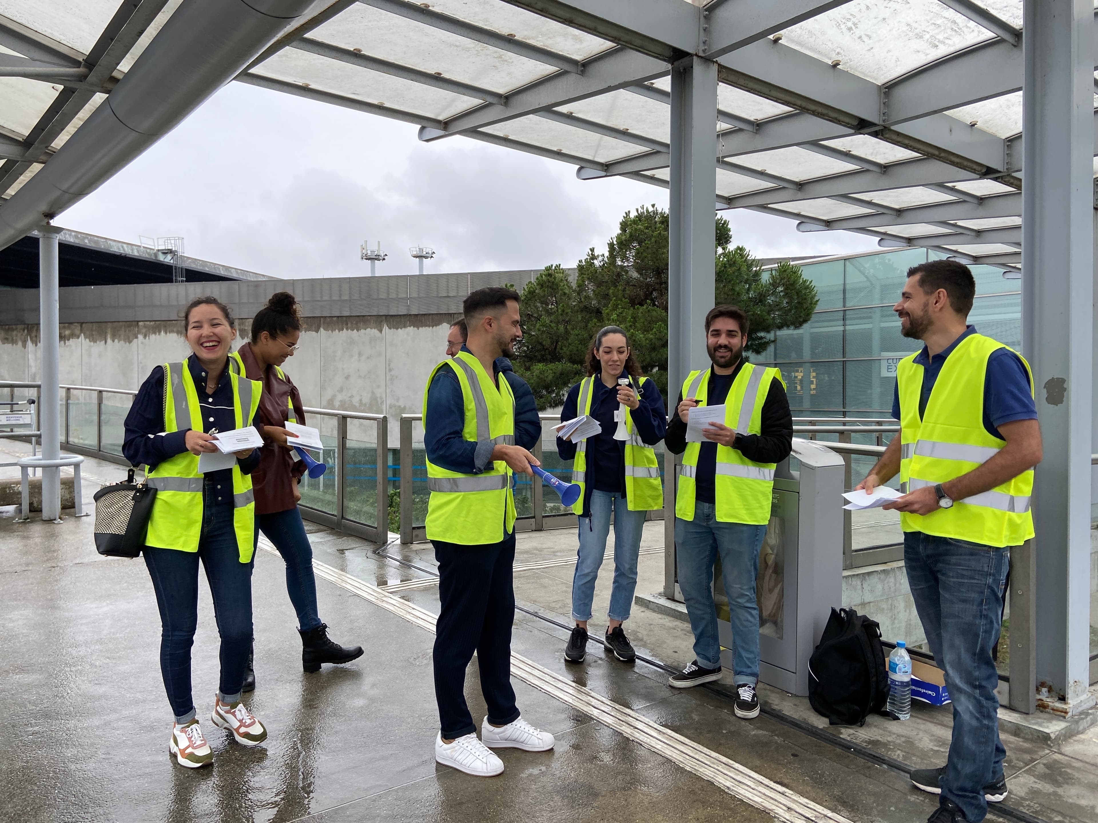strikers at the airport