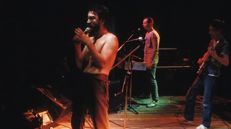 concert stage with musicians