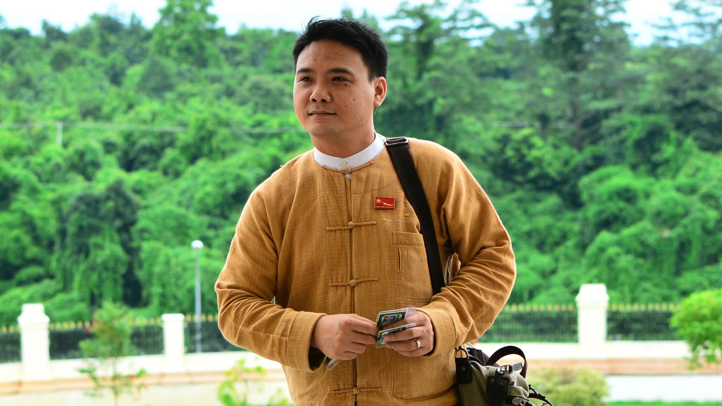 Phyo Zeya Thaw arrives at the Myanmar parliament in Naypyitaw, Myanmar, on Aug. 19, 2015.