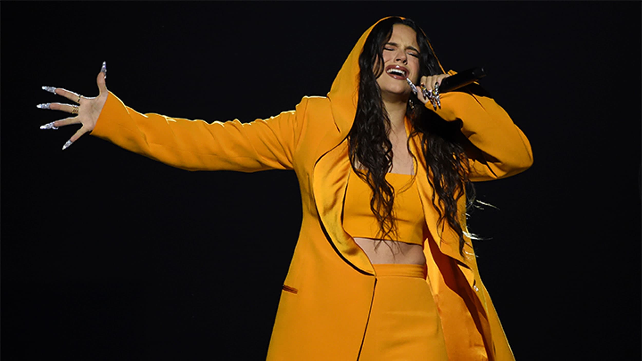 Rosalia performs "Es Por Ti" at the Latin Recording Academy Person of the Year gala honoring Juanes in Las Vegas