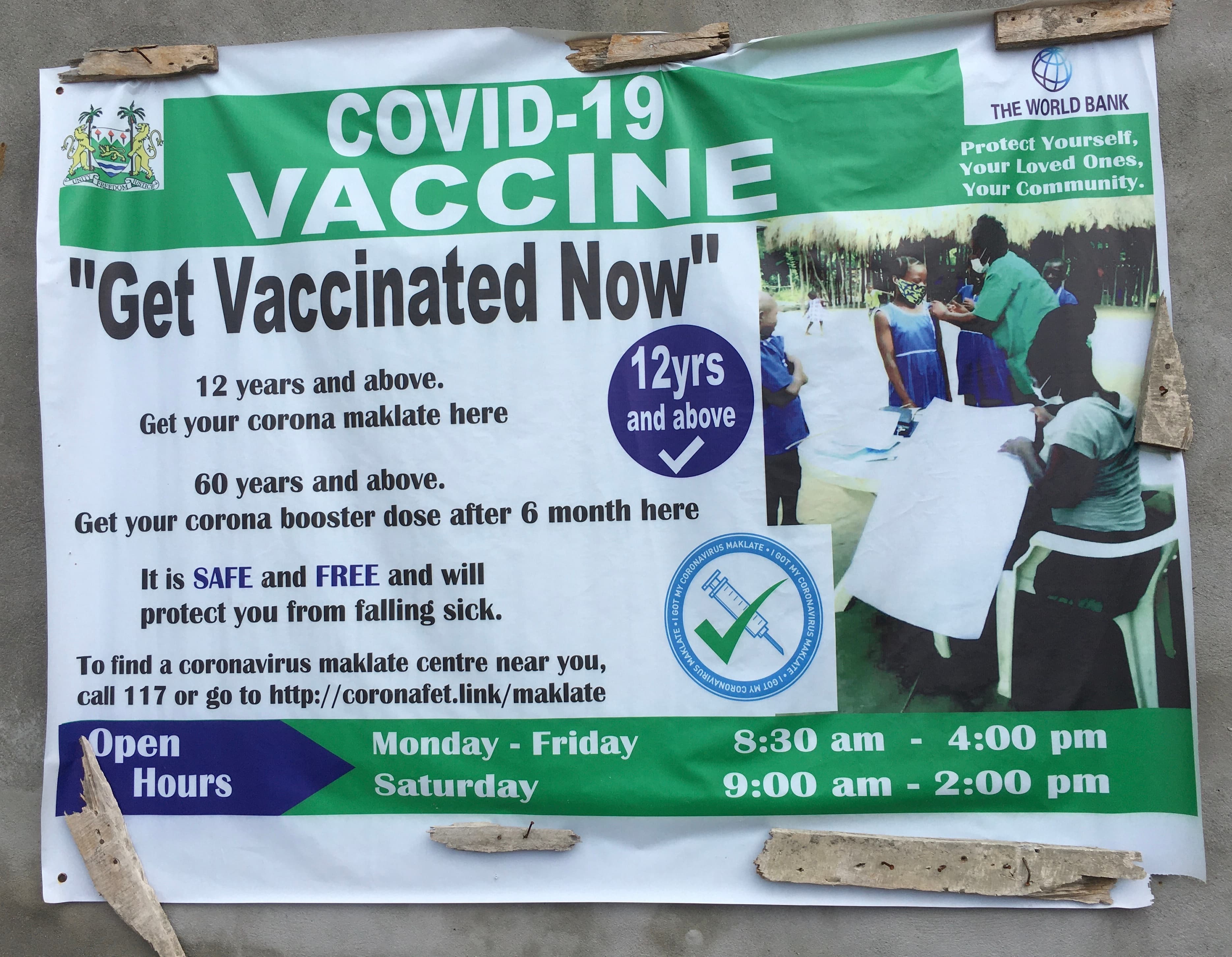 banner with vaccine info