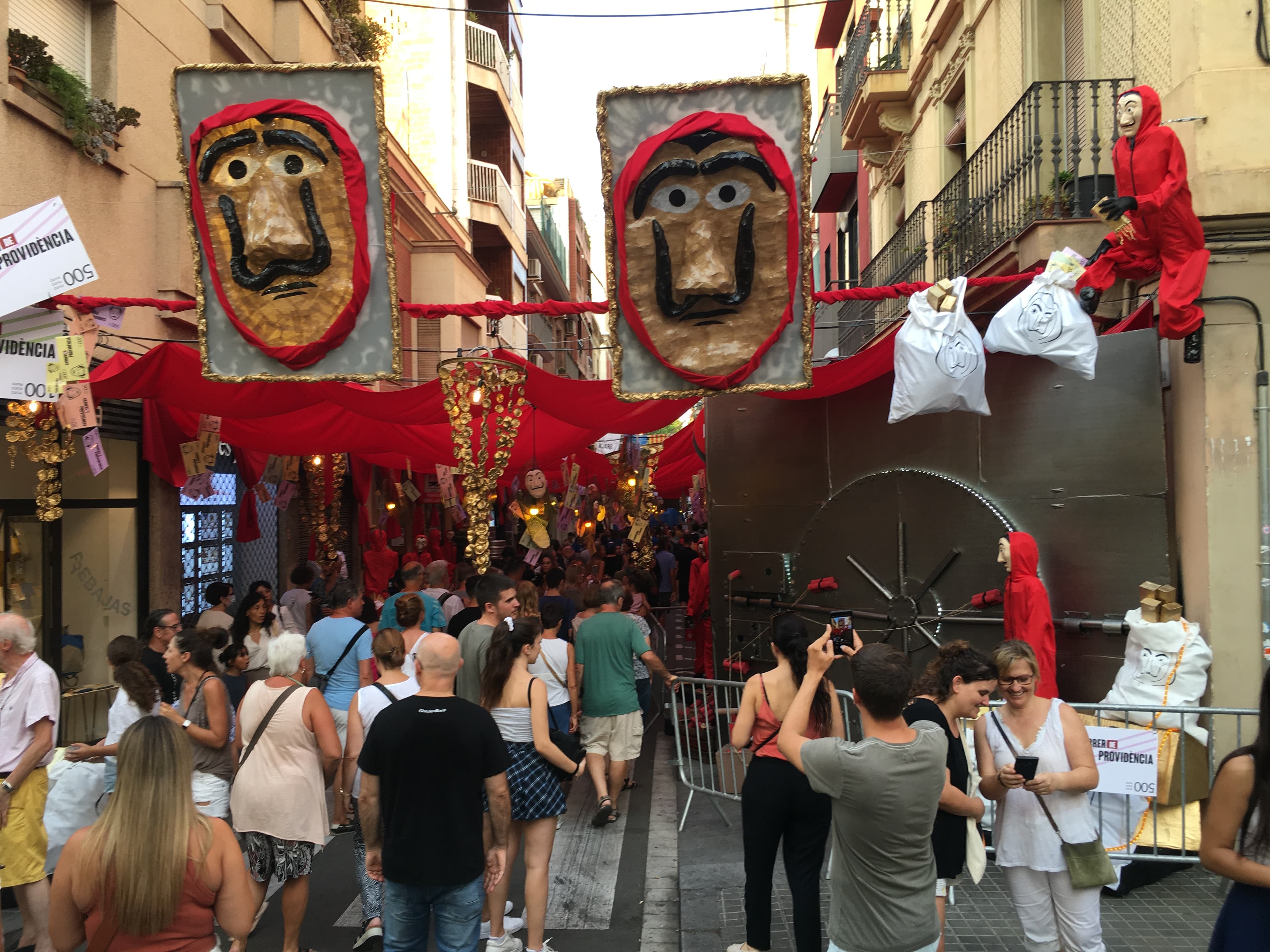 colorful installation over a street